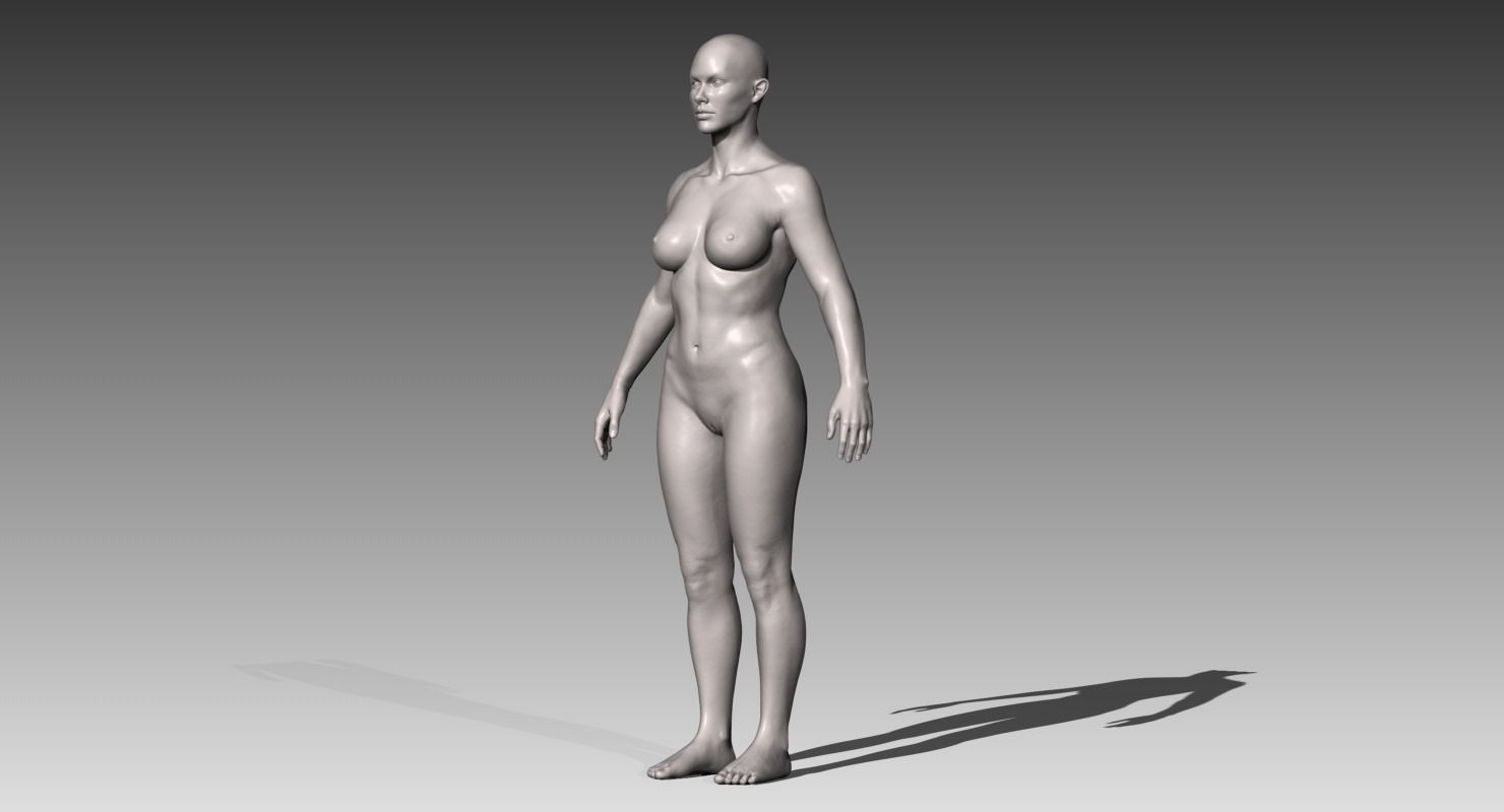 Realistic White Male and Female Bundle 3D model_8