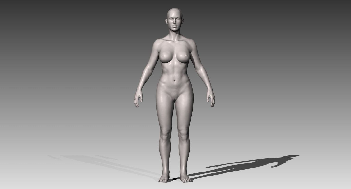 Realistic White Male and Female Bundle 3D model_6