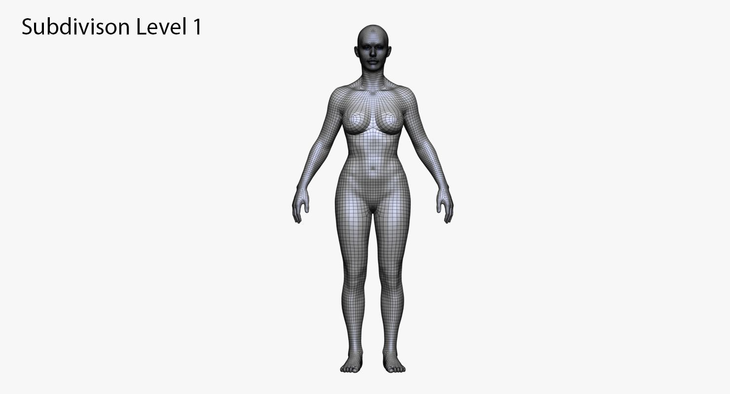 Realistic White Male and Female Bundle 3D model_33