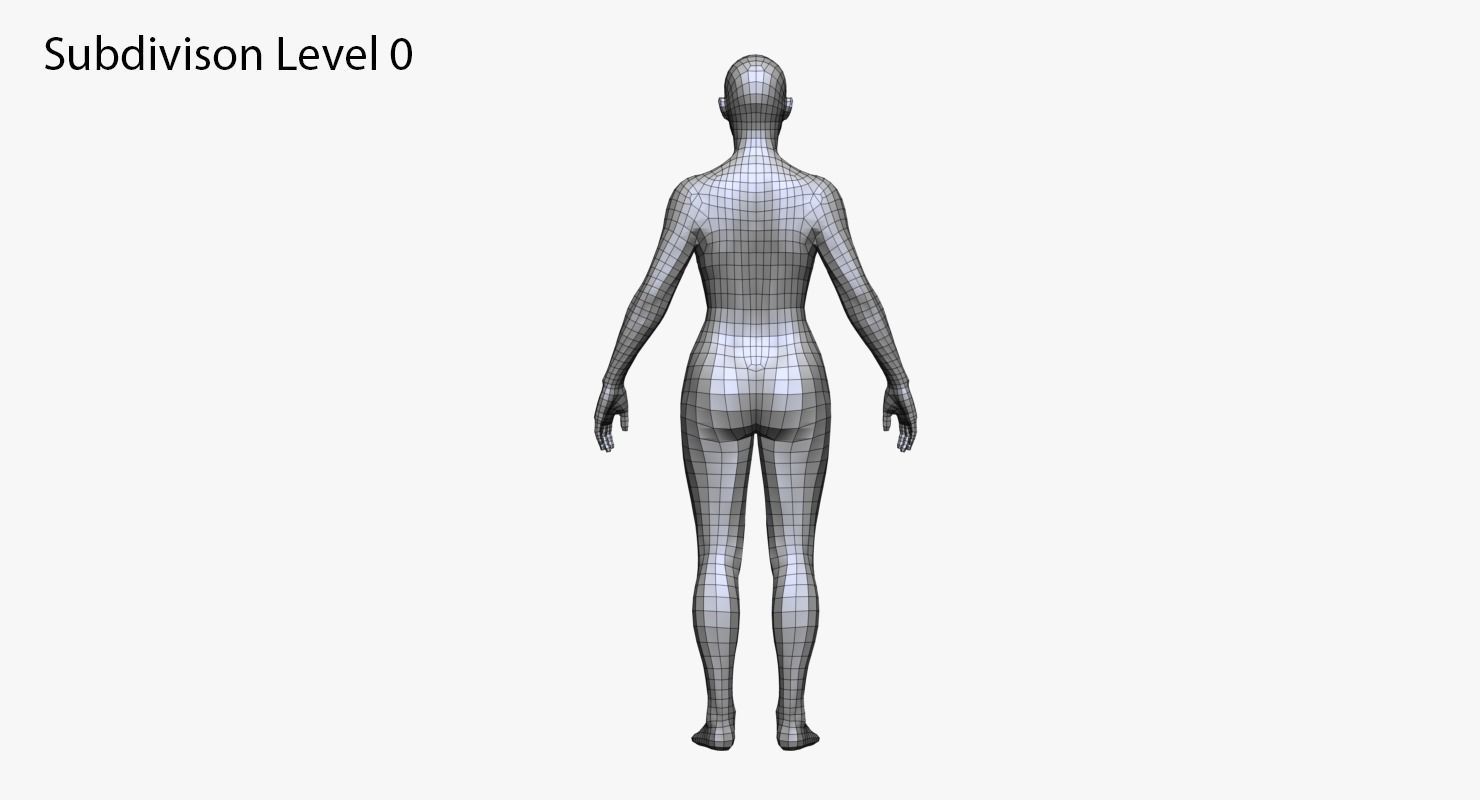 Realistic White Male and Female Bundle 3D model_35