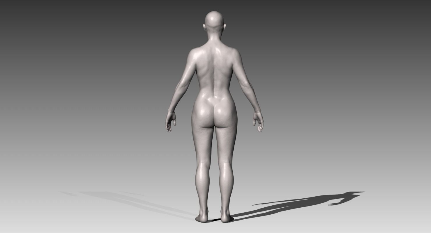 Realistic White Male and Female Bundle 3D model_14