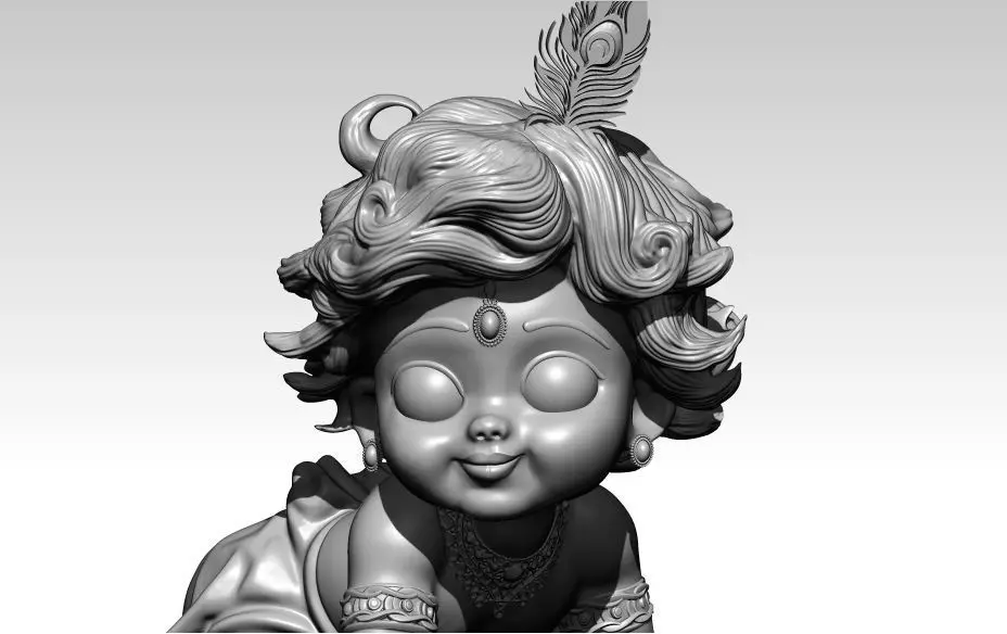 baby krishna 3D print model_2