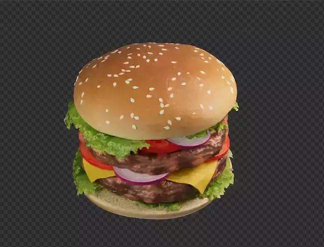 RealisticDoublePattyBurger3DModel