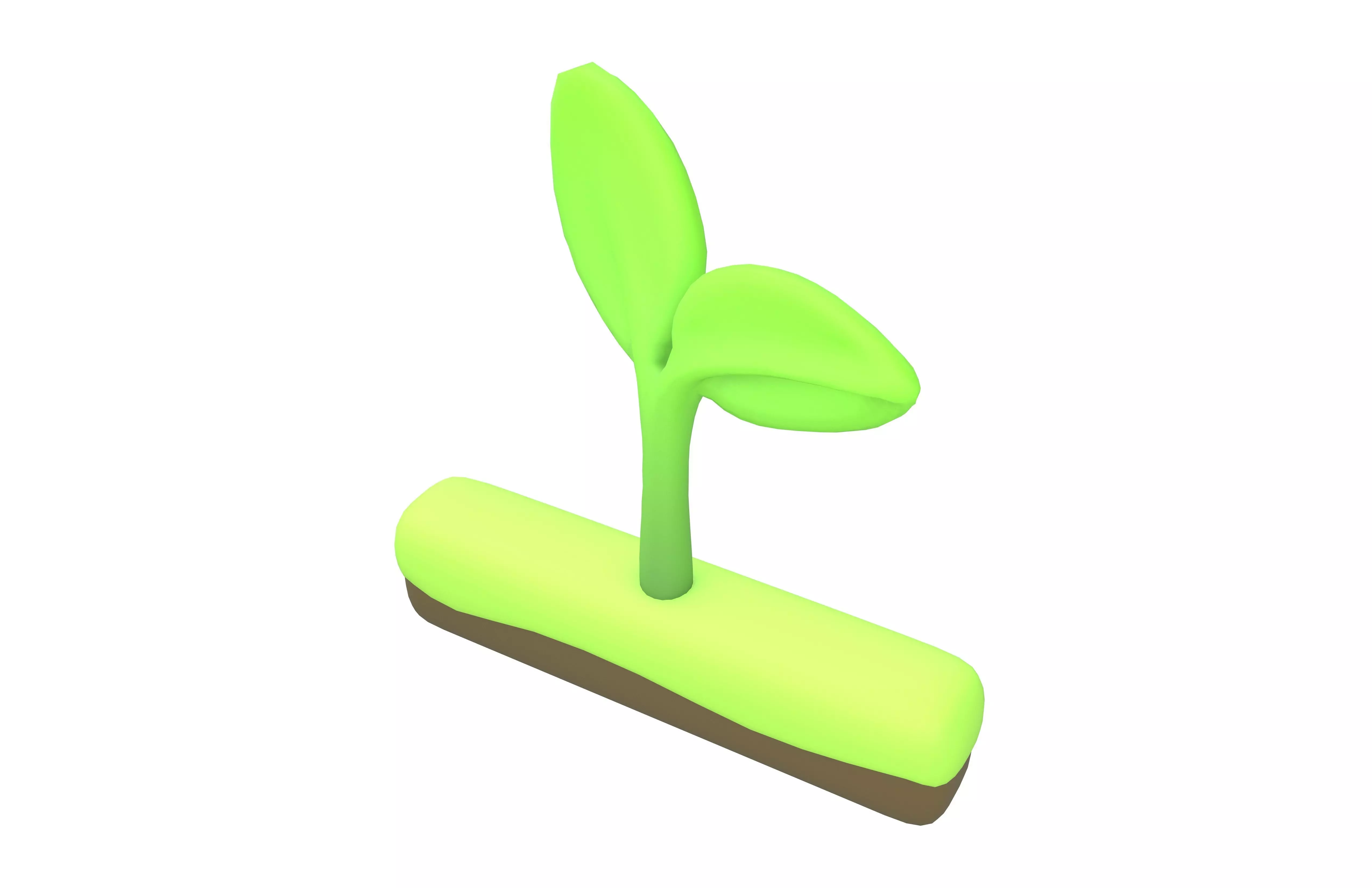 Sprout Icon v2 001 Low-poly 3D model_2