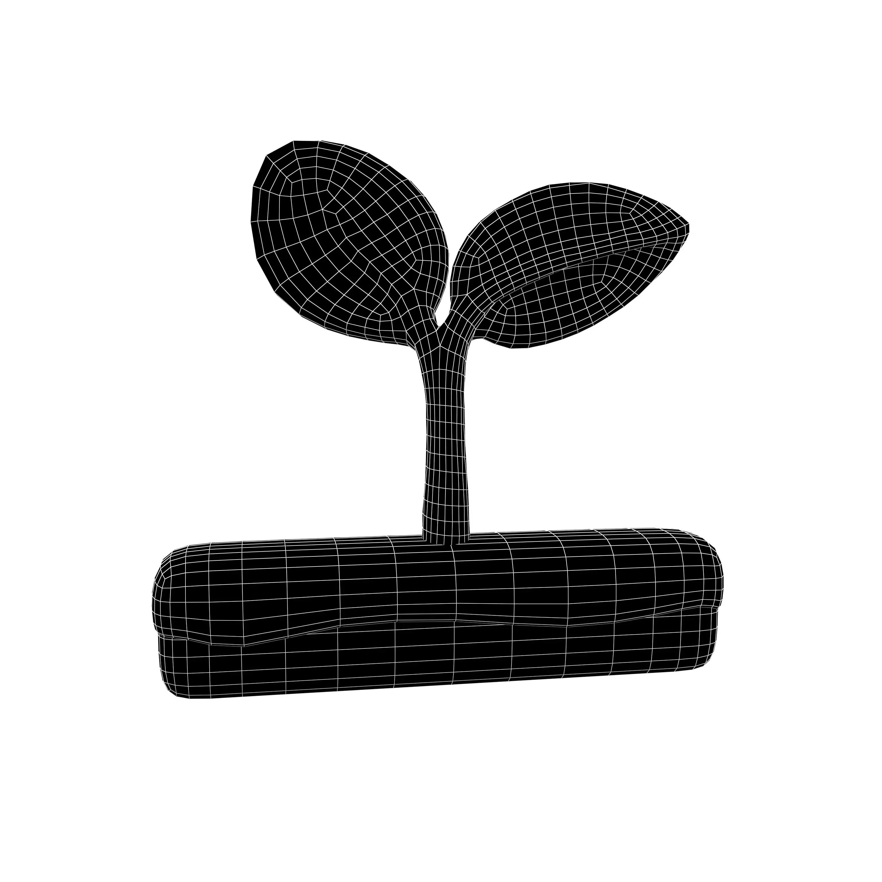 Sprout Icon v2 001 Low-poly 3D model_4