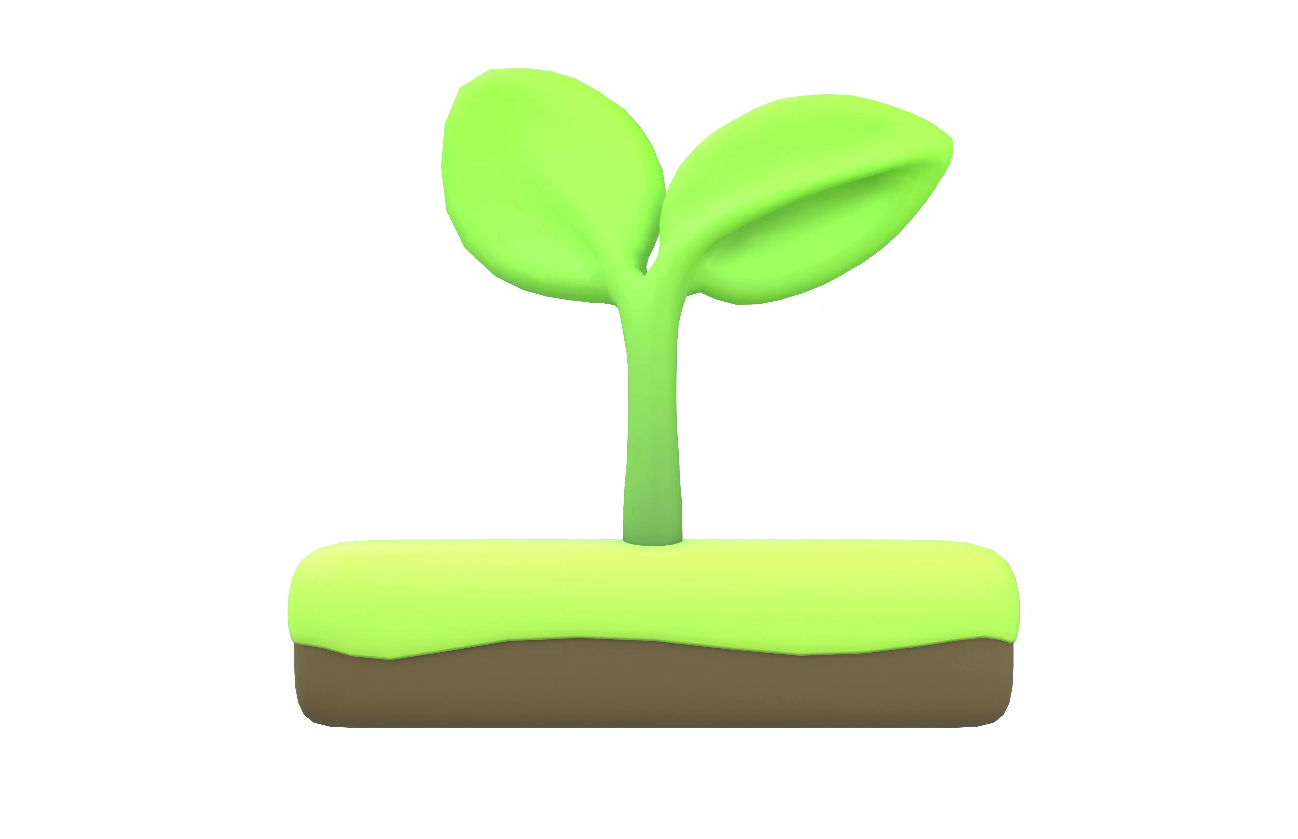 Sprout Icon v2 001 Low-poly 3D model_1