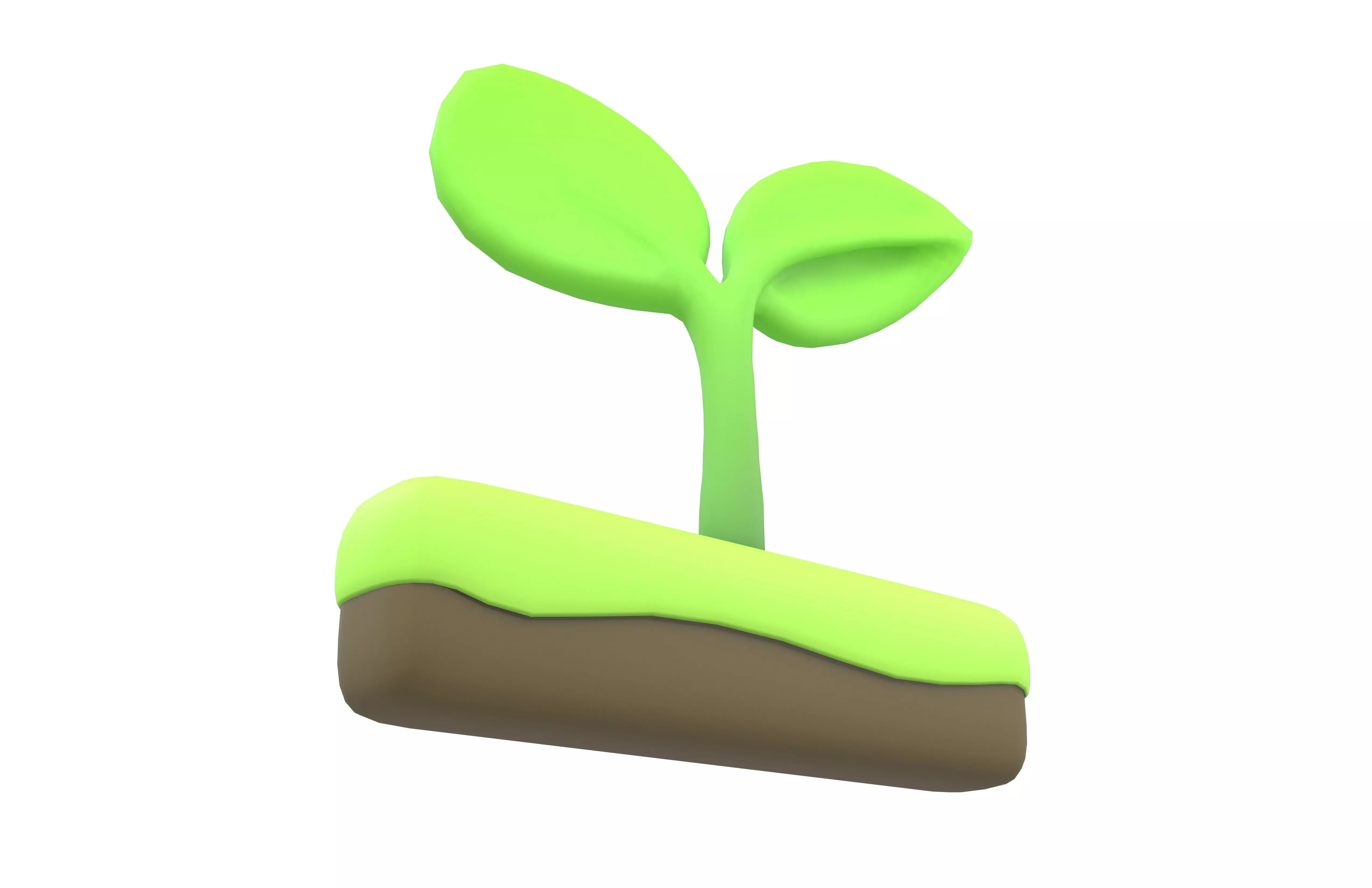 Sprout Icon v2 001 Low-poly 3D model_3