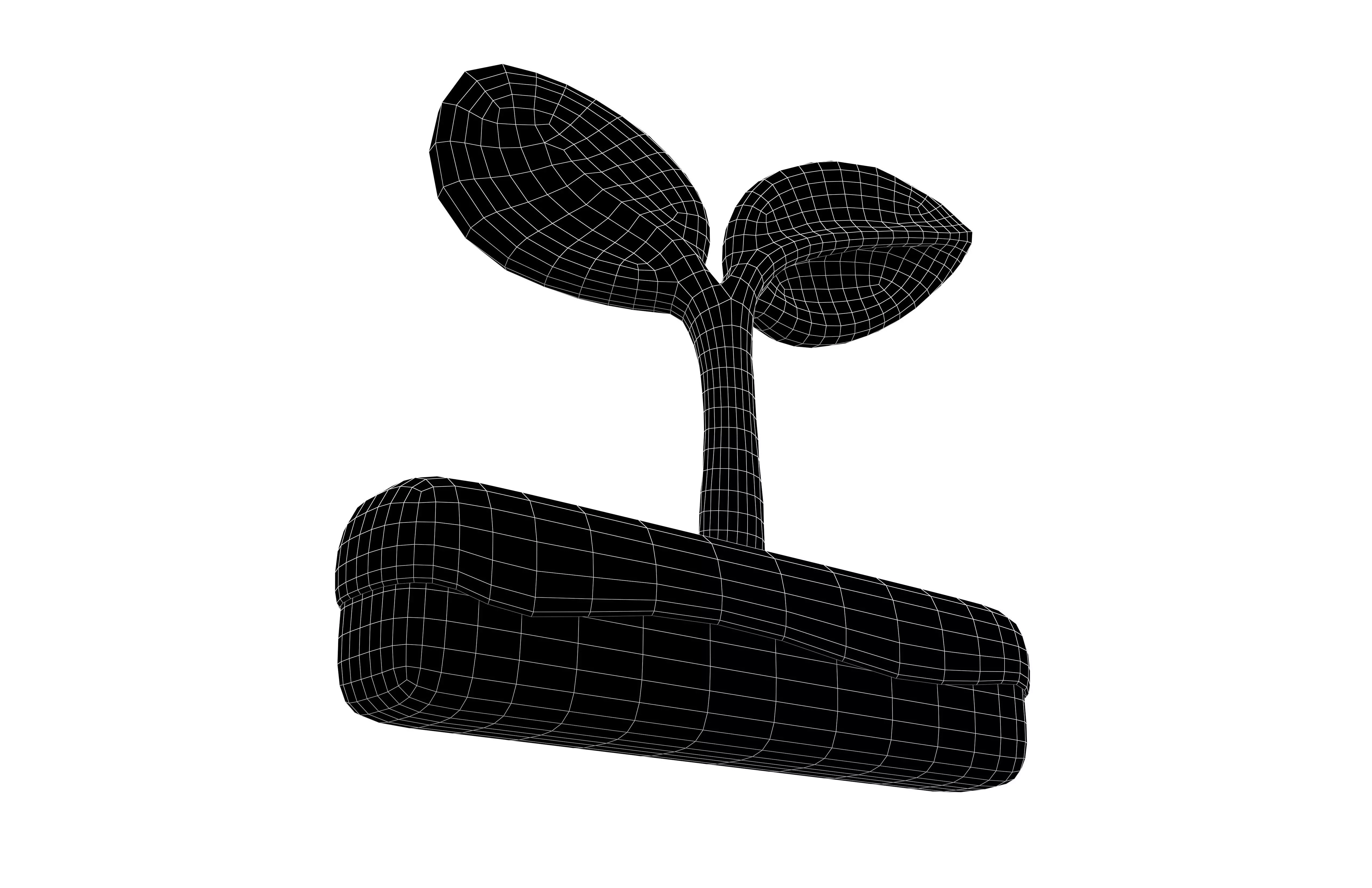 Sprout Icon v2 001 Low-poly 3D model_7