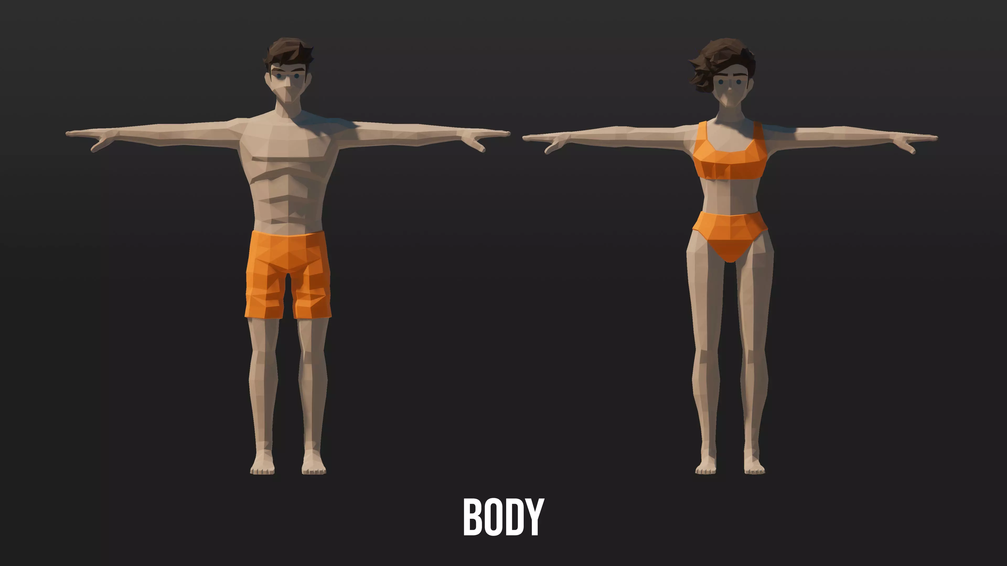 Low Poly Sci-Fi Characters Low-poly 3D model_2