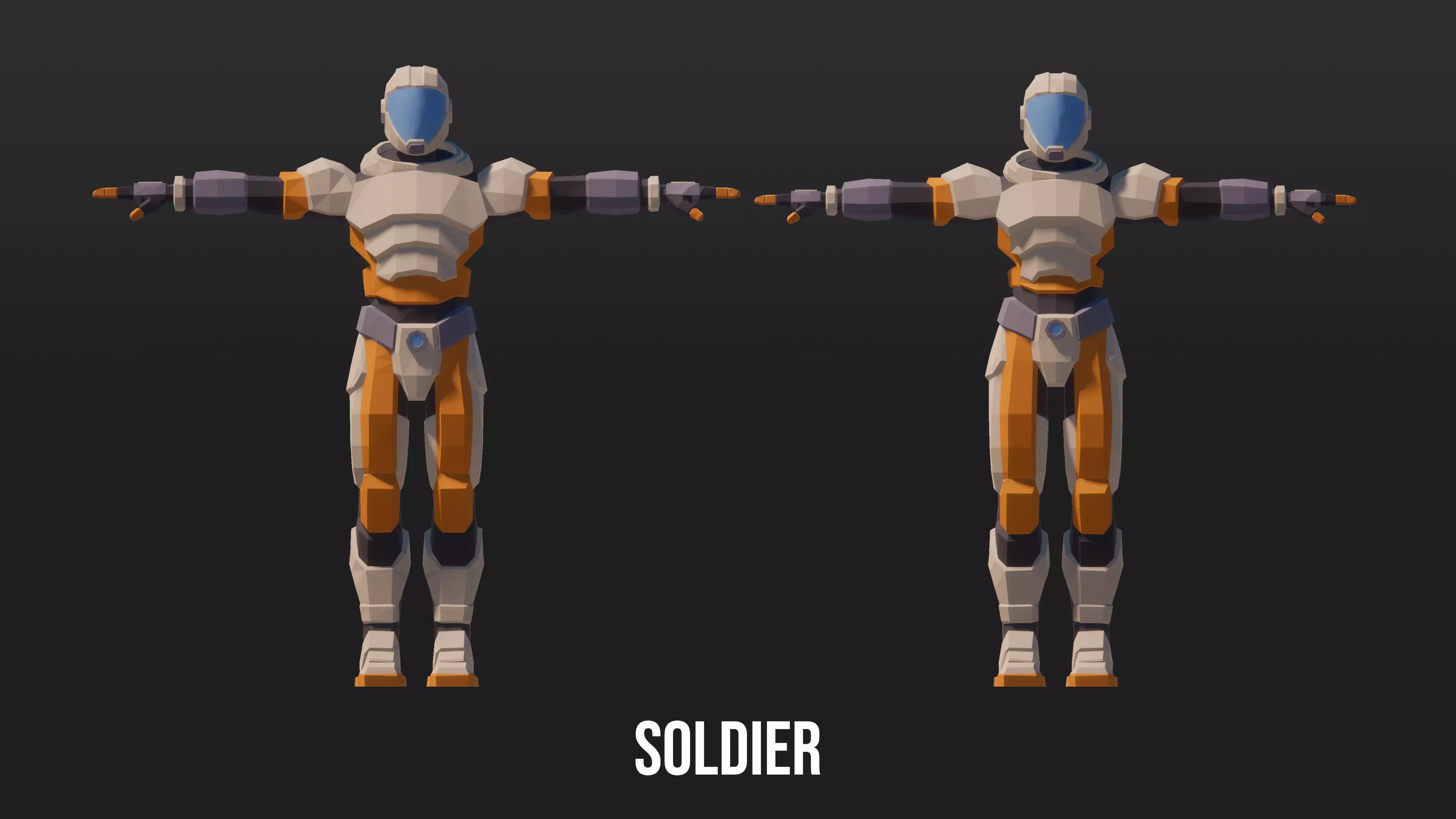 Low Poly Sci-Fi Characters Low-poly 3D model_4