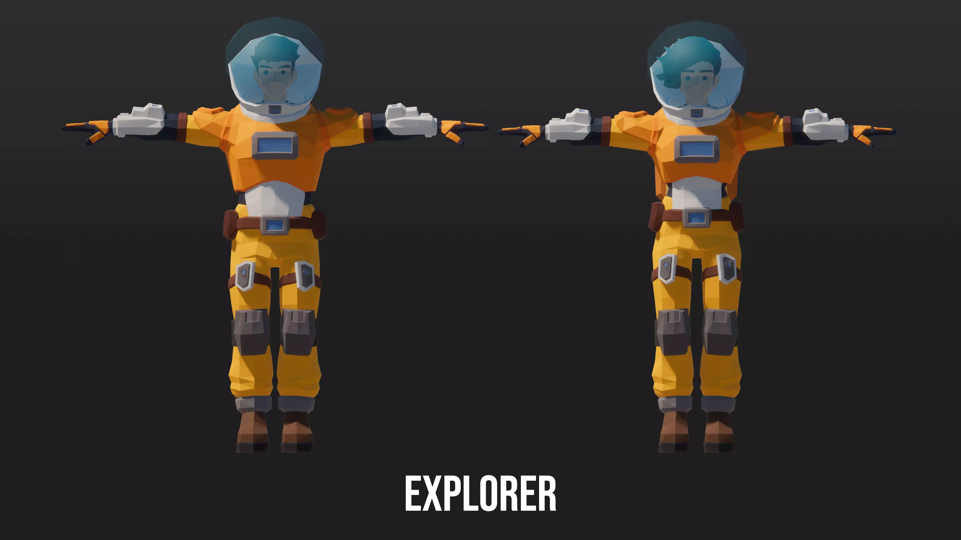 Low Poly Sci-Fi Characters Low-poly 3D model_3