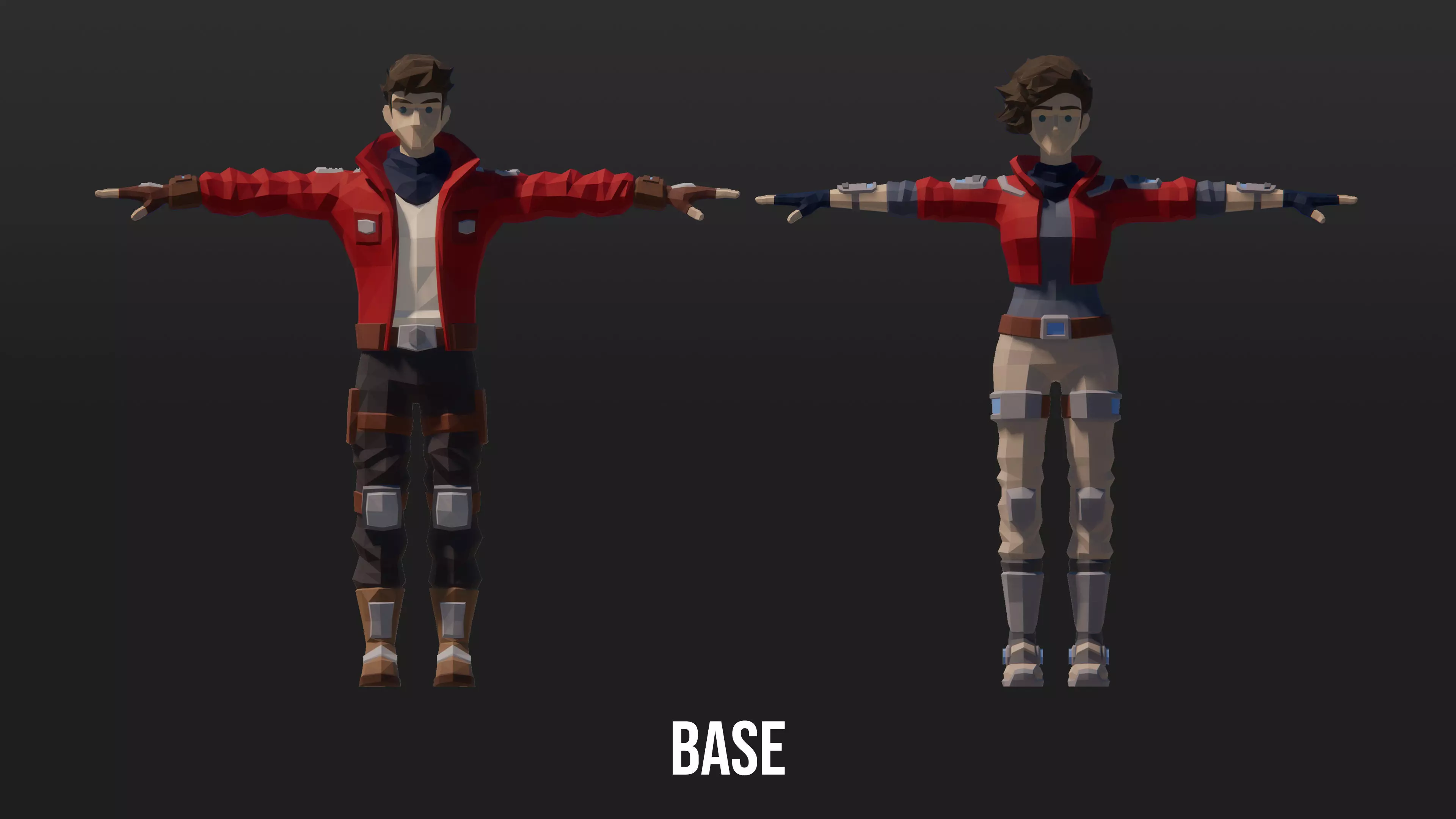 Low Poly Sci-Fi Characters Low-poly 3D model_1