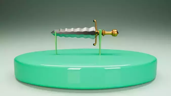 Fantasy Dagger with Wavy Blade Game Ready PBR Model Low-poly 3D model