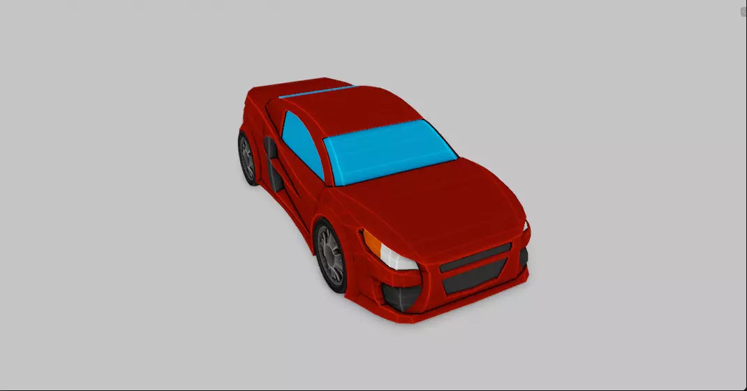 Low Poly Car 3D model_2