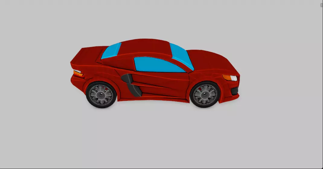 Low Poly Car 3D model_3