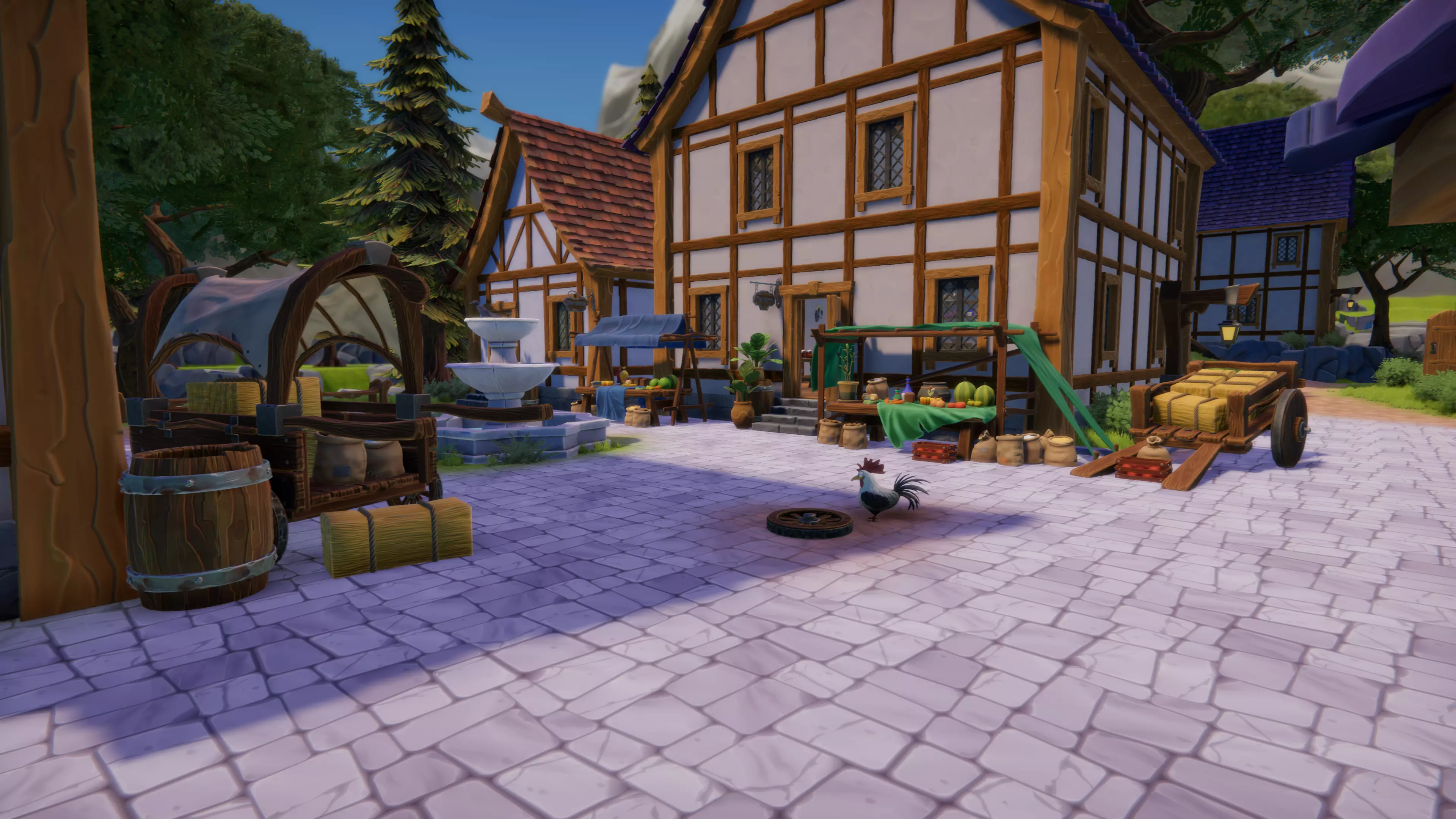 Stylized Medieval Village Low-poly 3D model_3