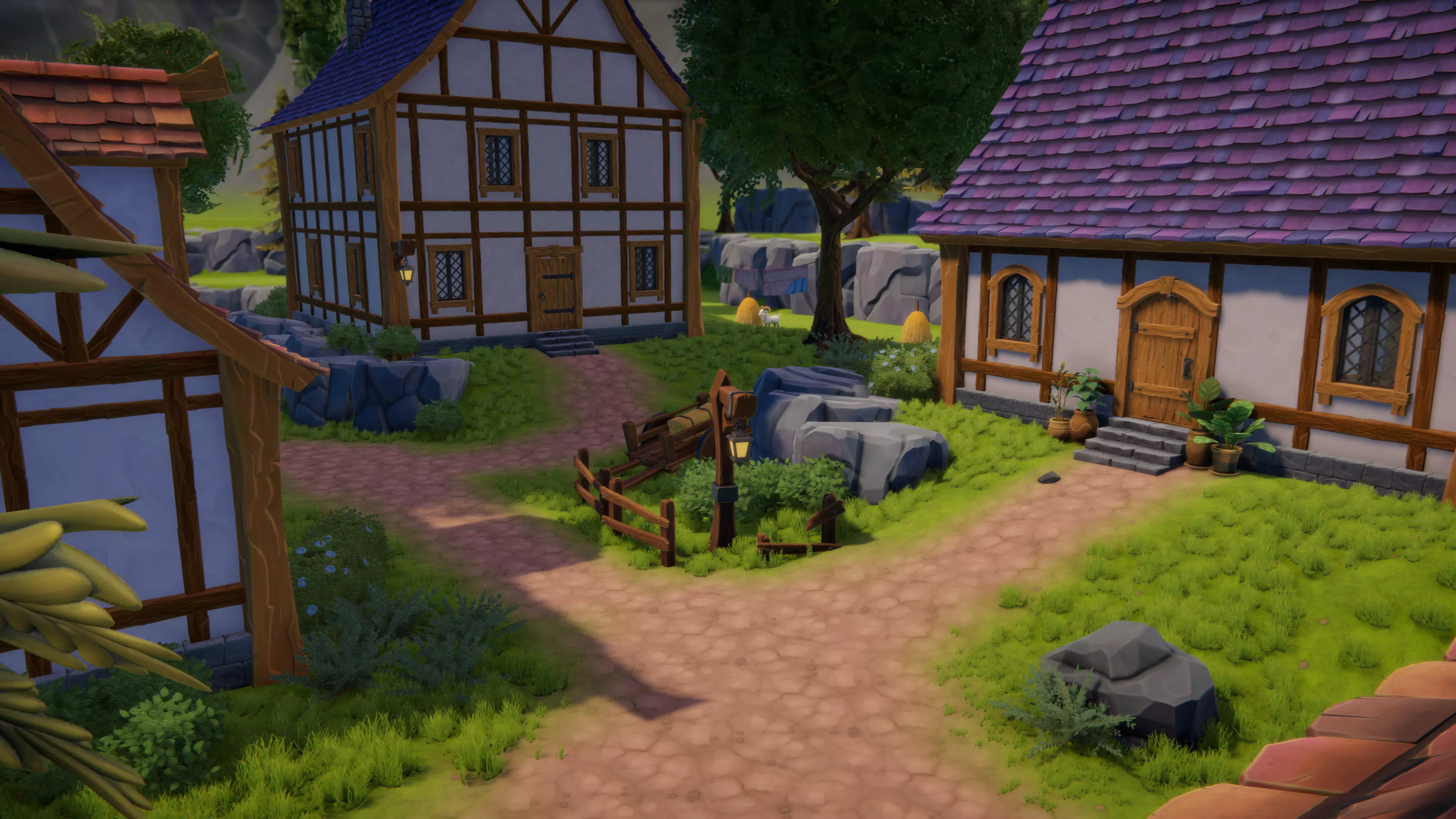 Stylized Medieval Village Low-poly 3D model_14