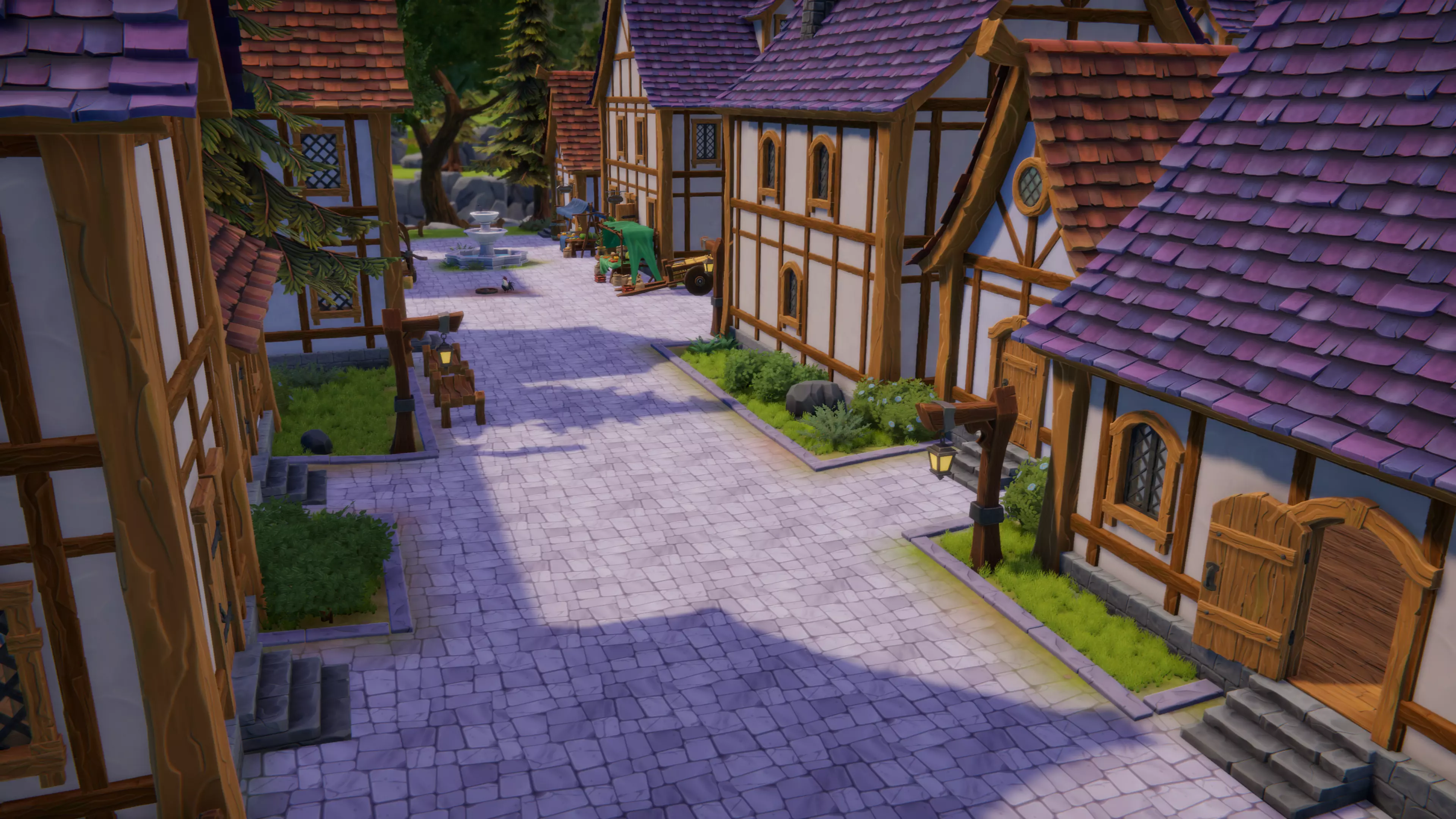 Stylized Medieval Village Low-poly 3D model_13
