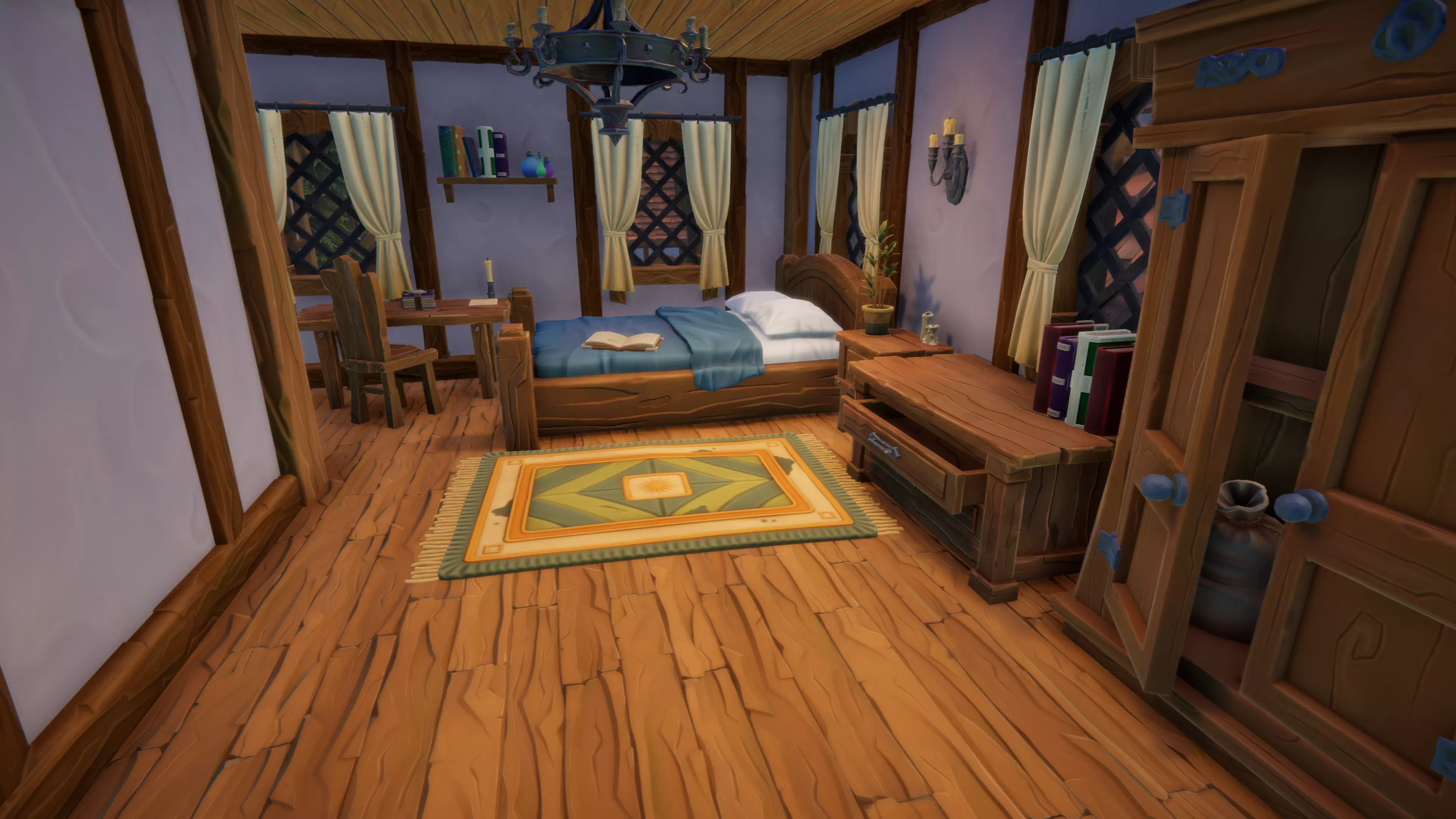 Stylized Medieval Village Low-poly 3D model_12