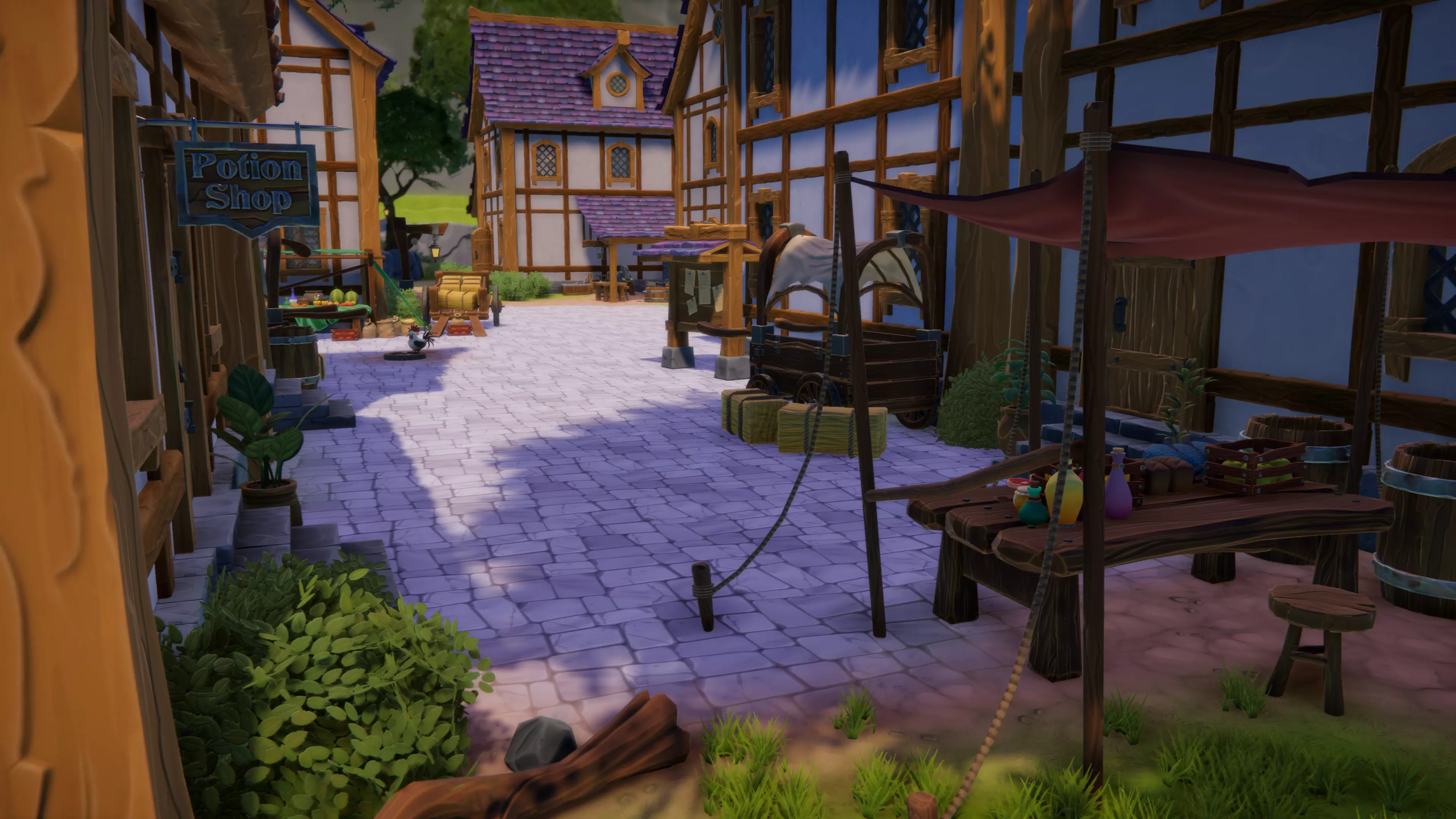 Stylized Medieval Village Low-poly 3D model_5