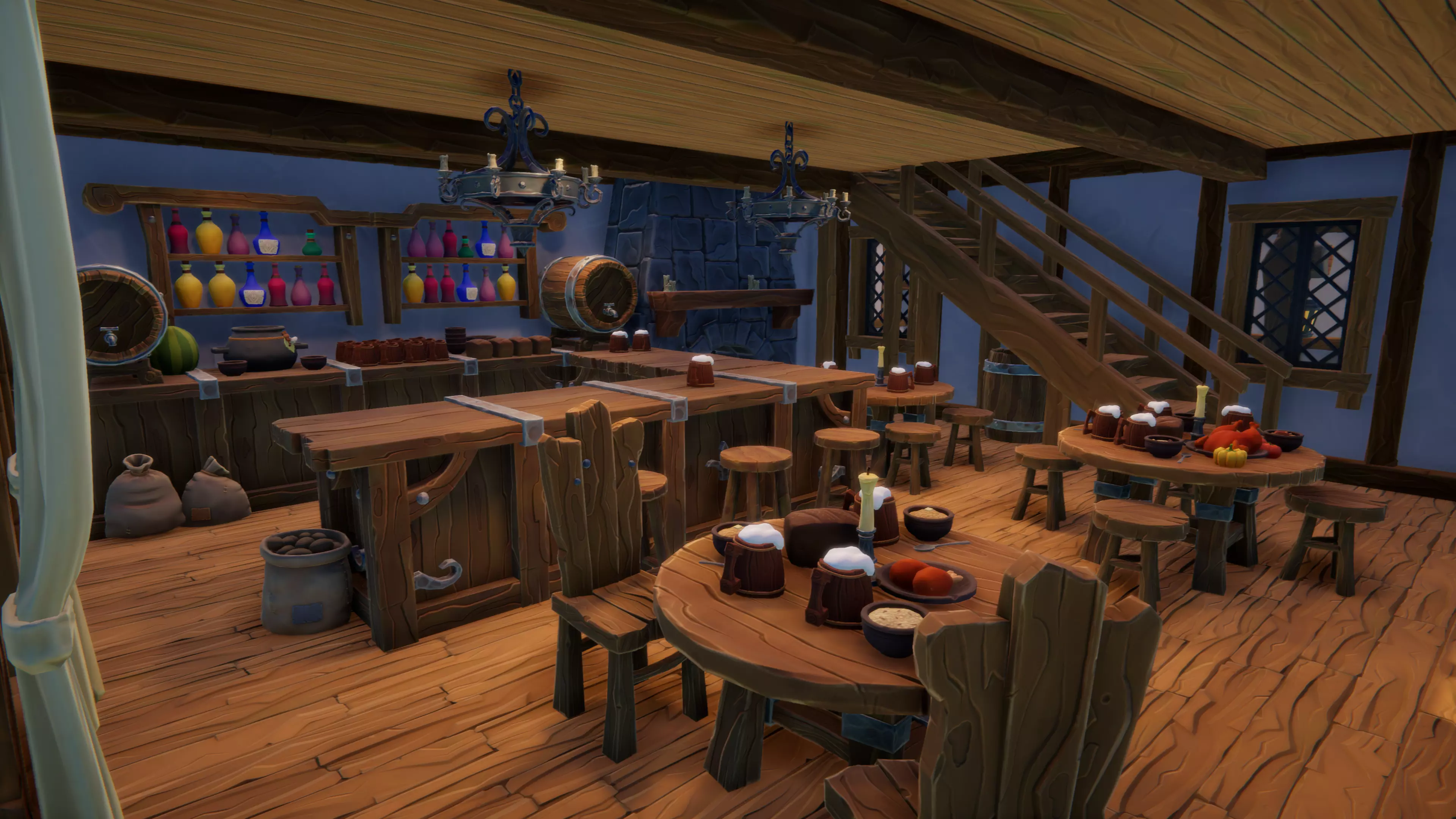 Stylized Medieval Village Low-poly 3D model_7