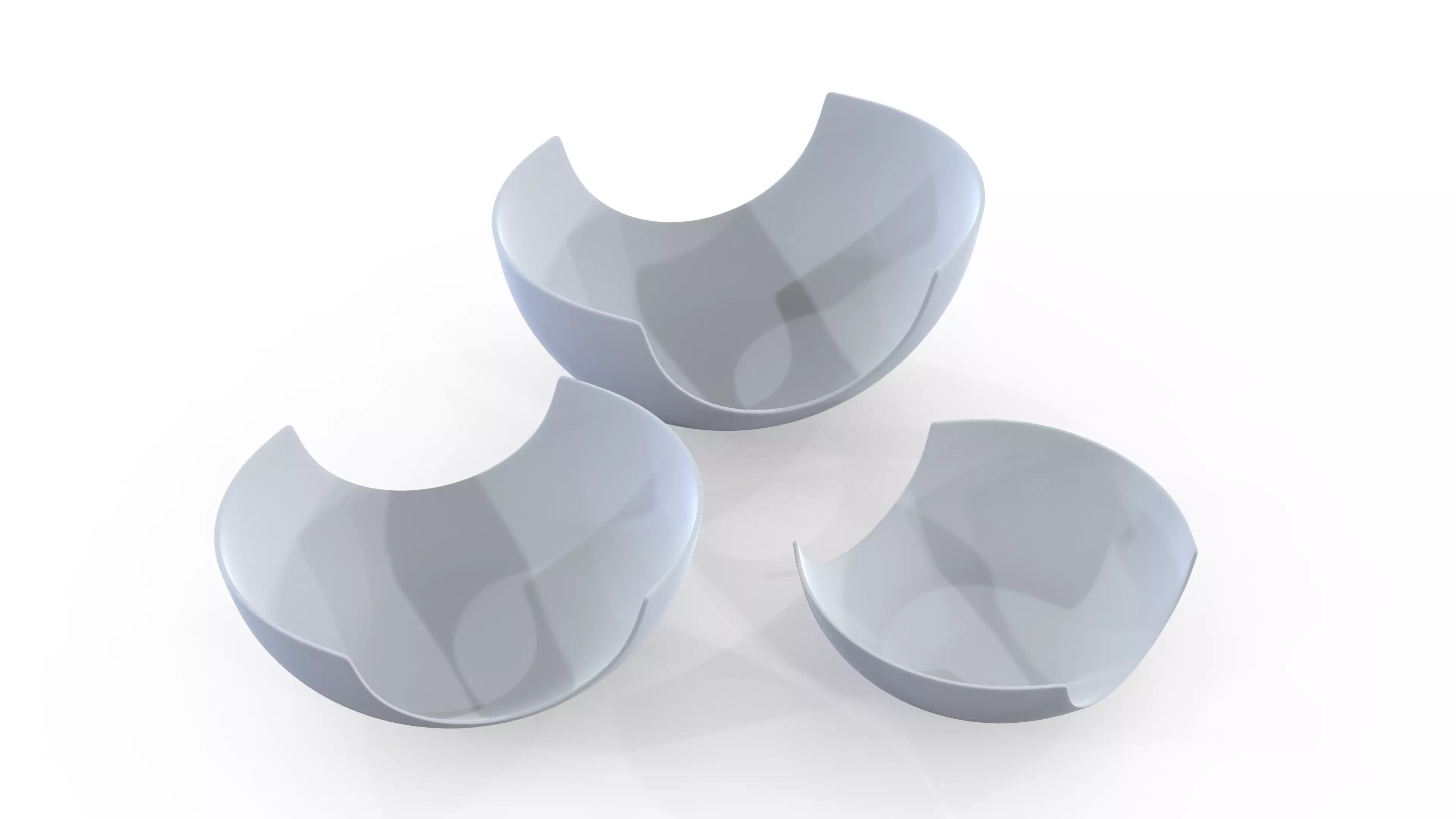 Bowl Chrome Set Low-poly 3D model_10
