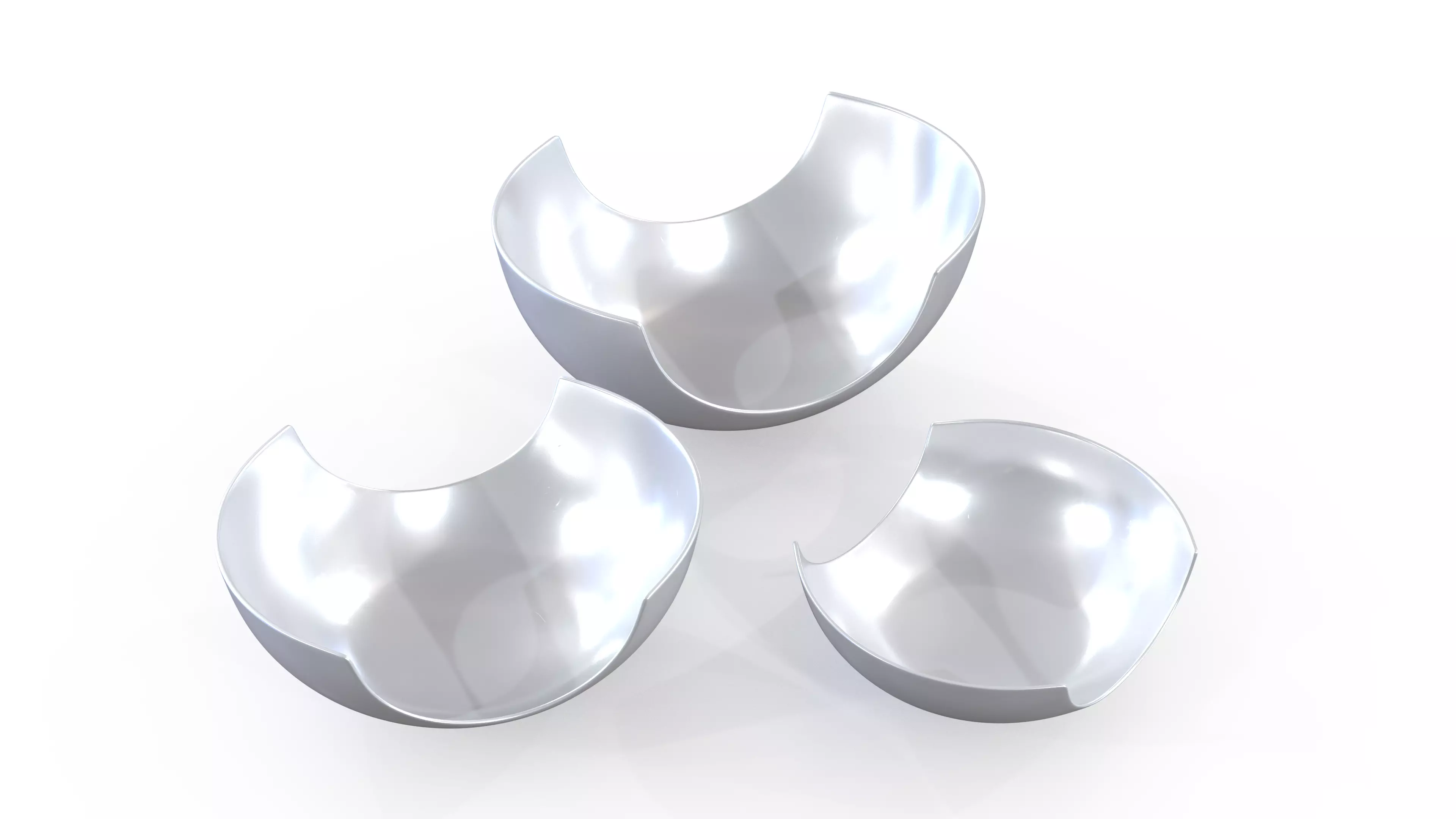 Bowl Chrome Set Low-poly 3D model_9