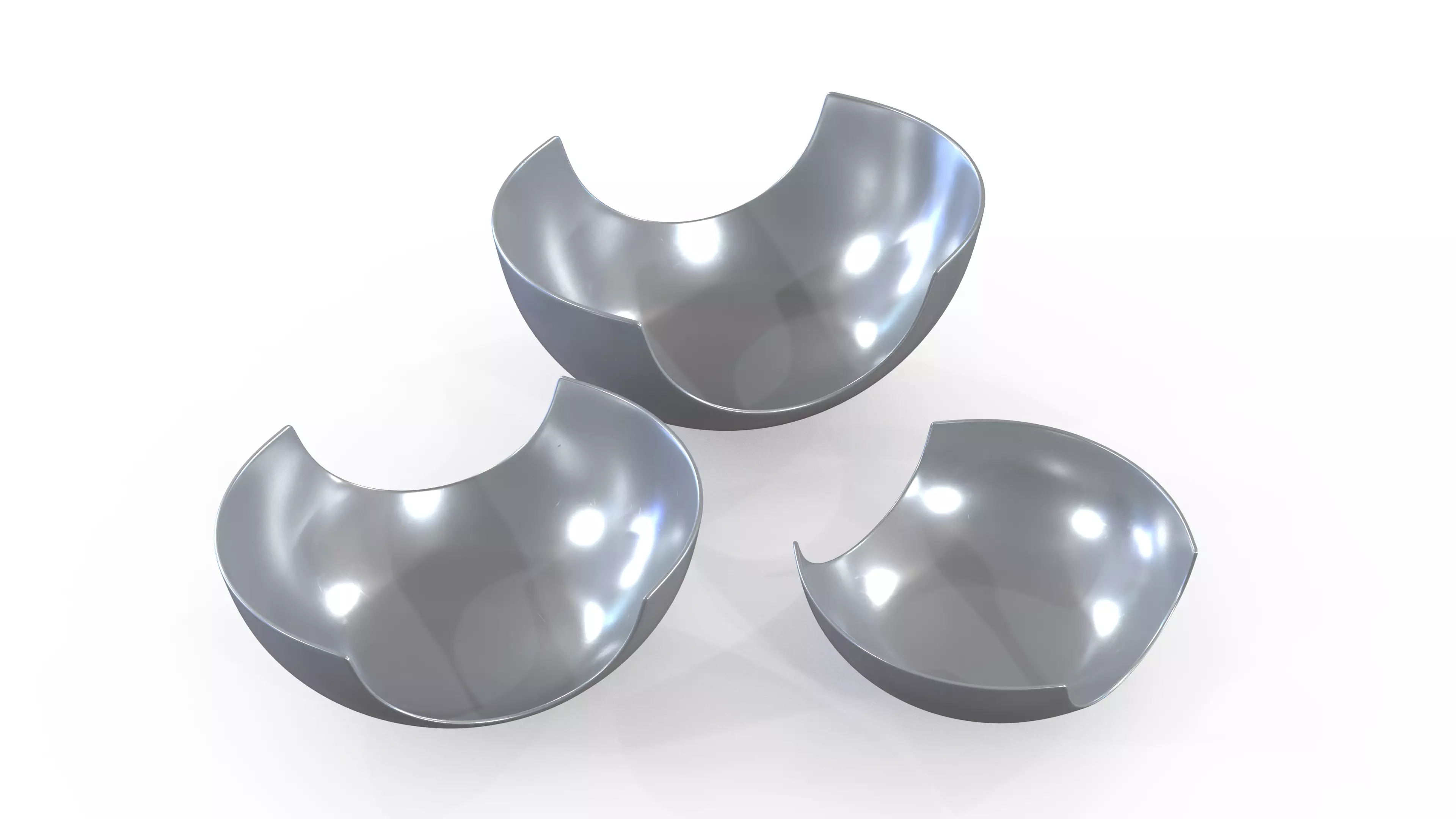 Bowl Chrome Set Low-poly 3D model_0