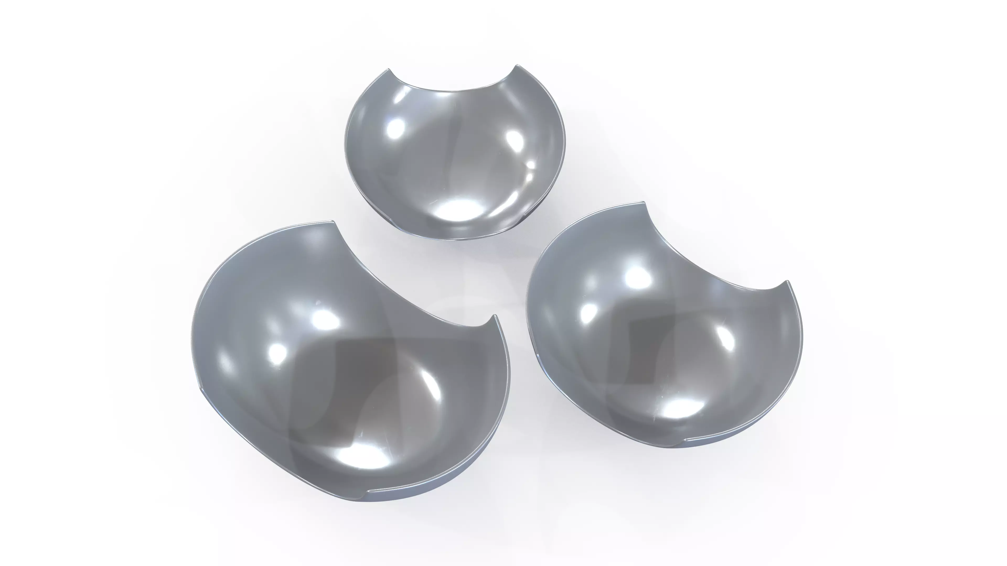 Bowl Chrome Set Low-poly 3D model_3