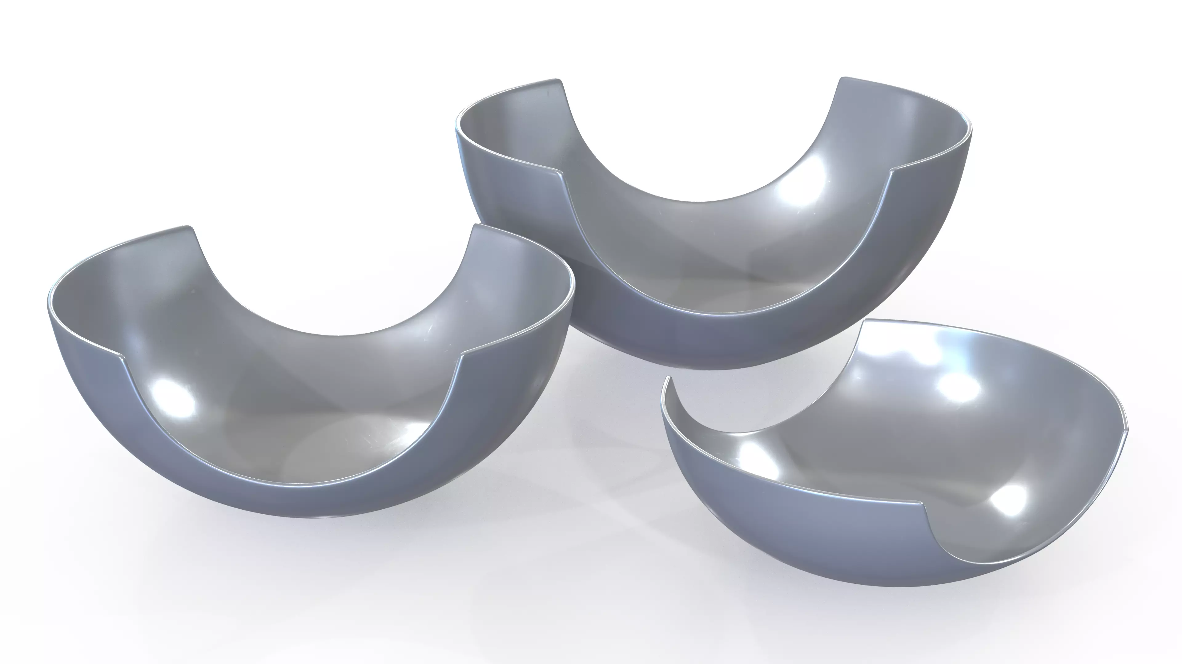 Bowl Chrome Set Low-poly 3D model_6