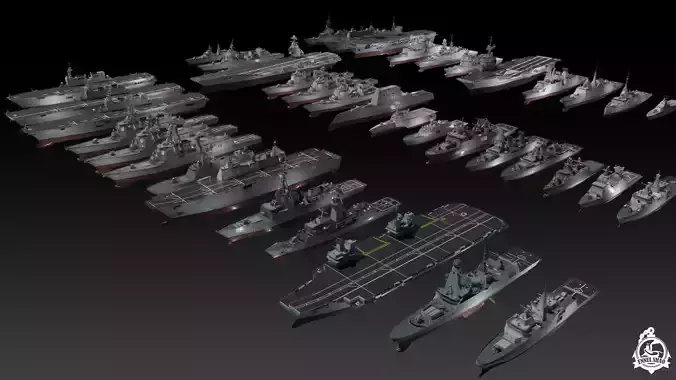 Modern warships 3D Model Collection