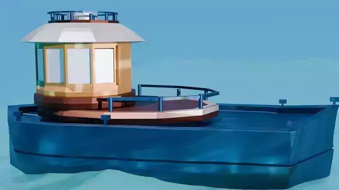 3d realistic boat