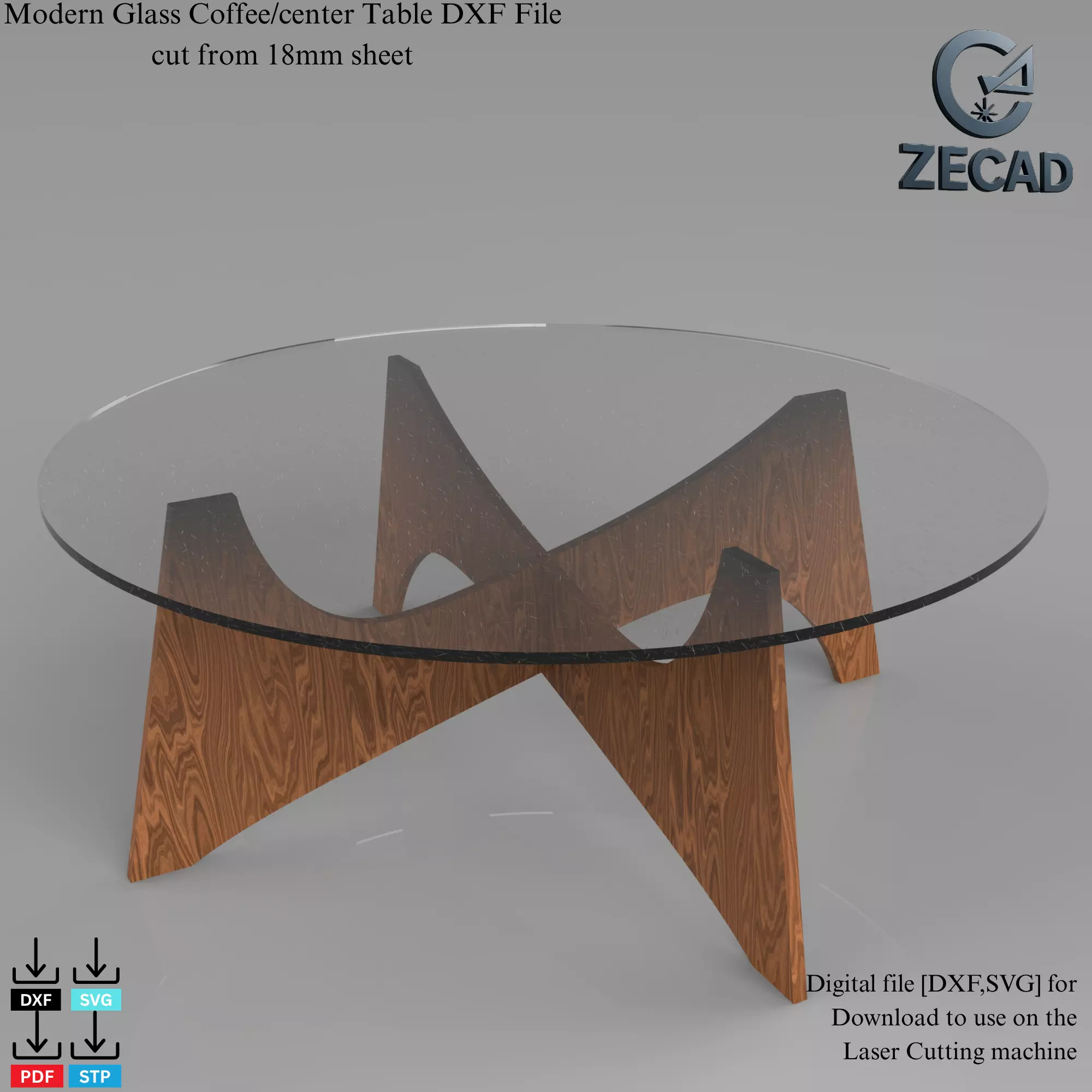 Modern Glass Coffee Table 3D model_1