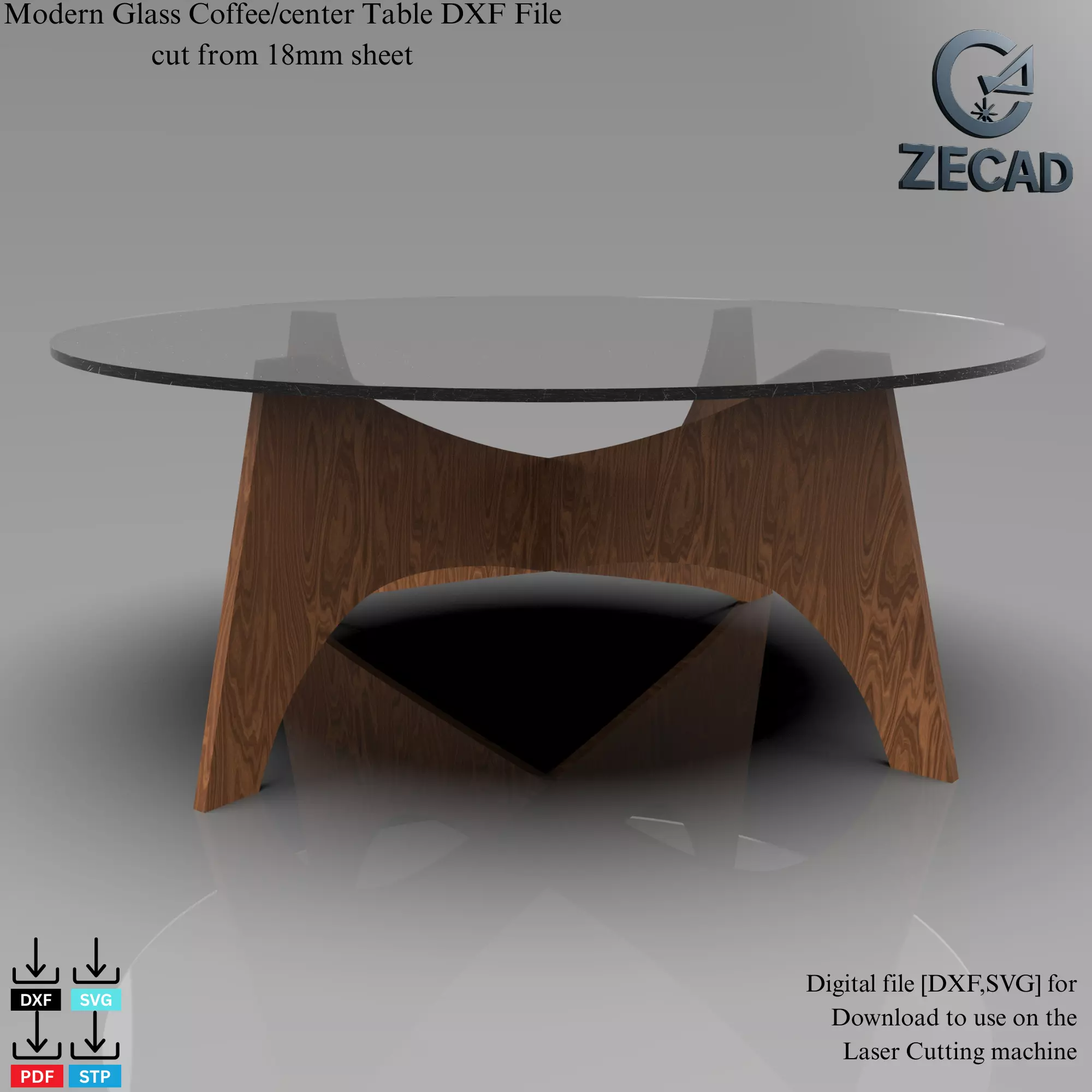 Modern Glass Coffee Table 3D model_3