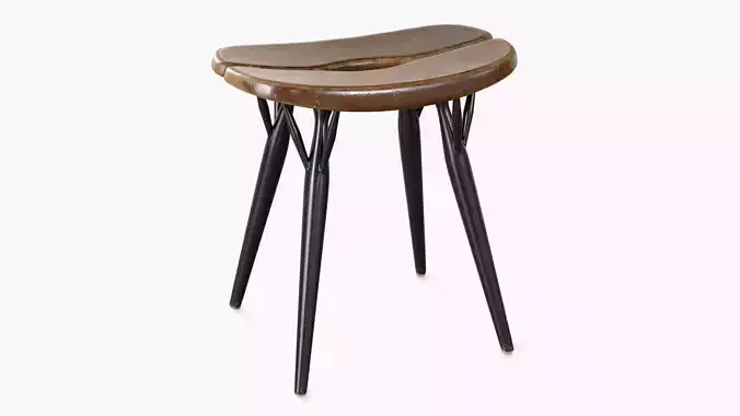 Artek Pirkka Stool 44 Low-poly 3D model
