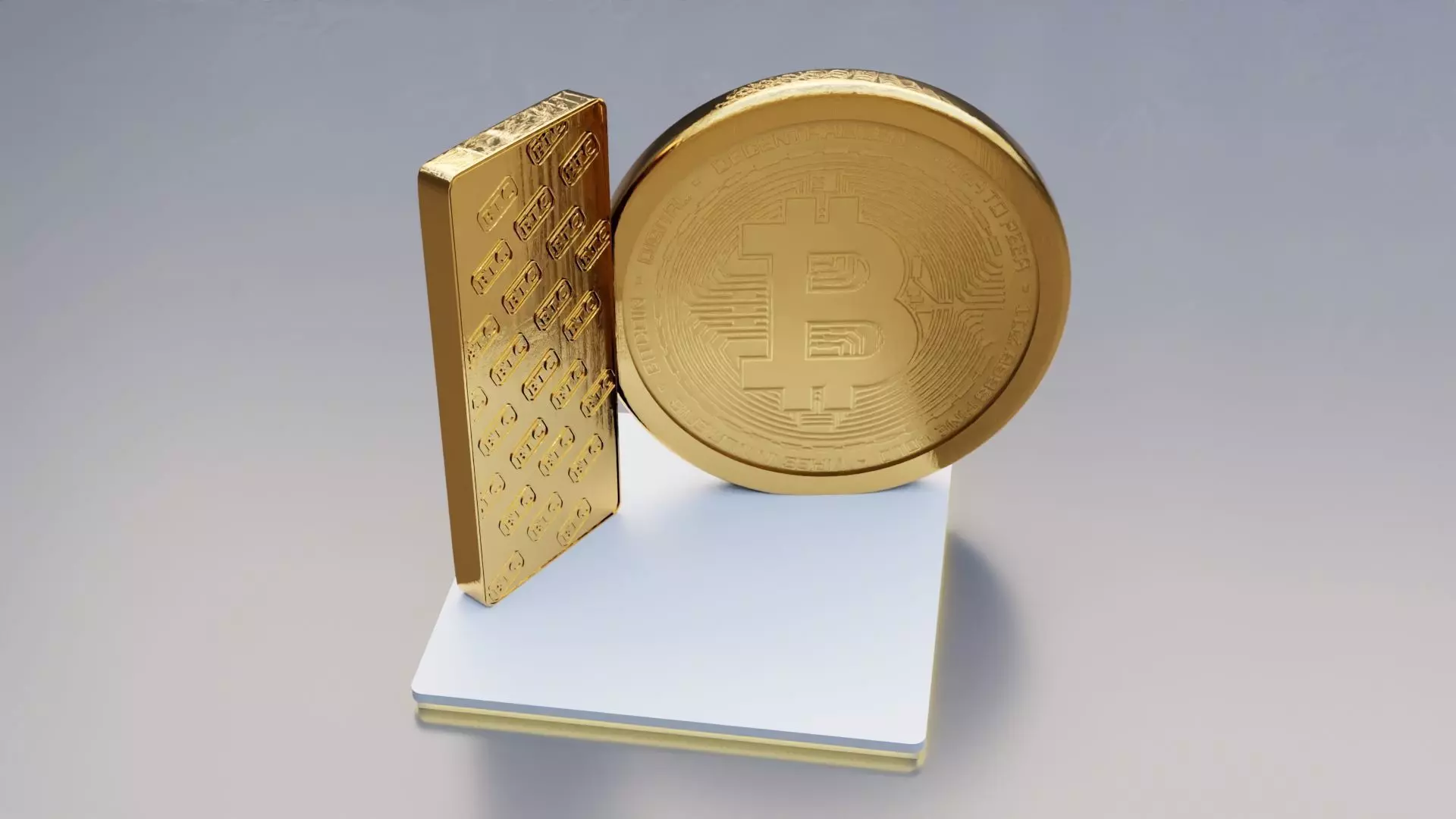Bitcon and Gold Bar Exhibition Booth Design Low-poly 3D model_4
