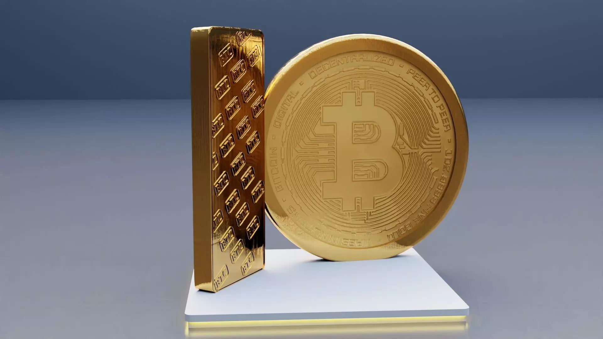 Bitcon and Gold Bar Exhibition Booth Design Low-poly 3D model_9
