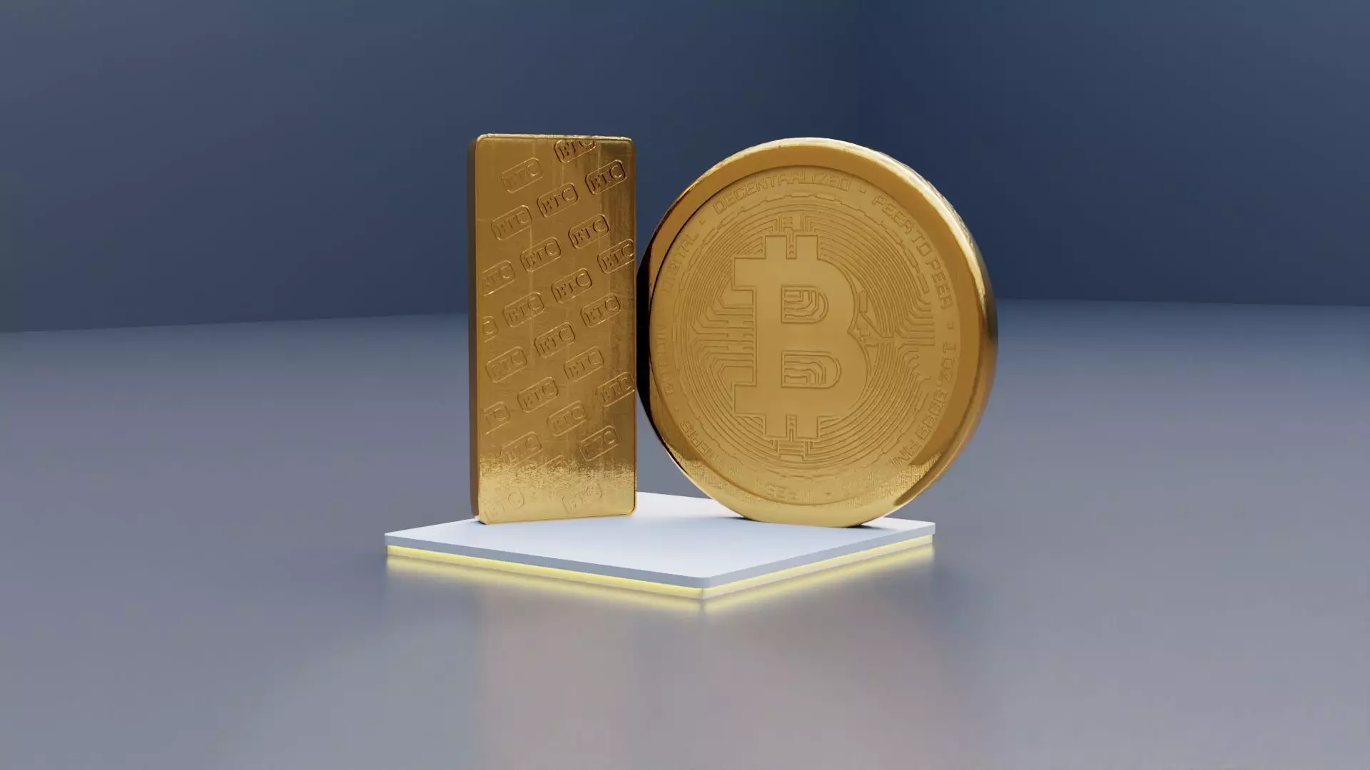 Bitcon and Gold Bar Exhibition Booth Design Low-poly 3D model_10