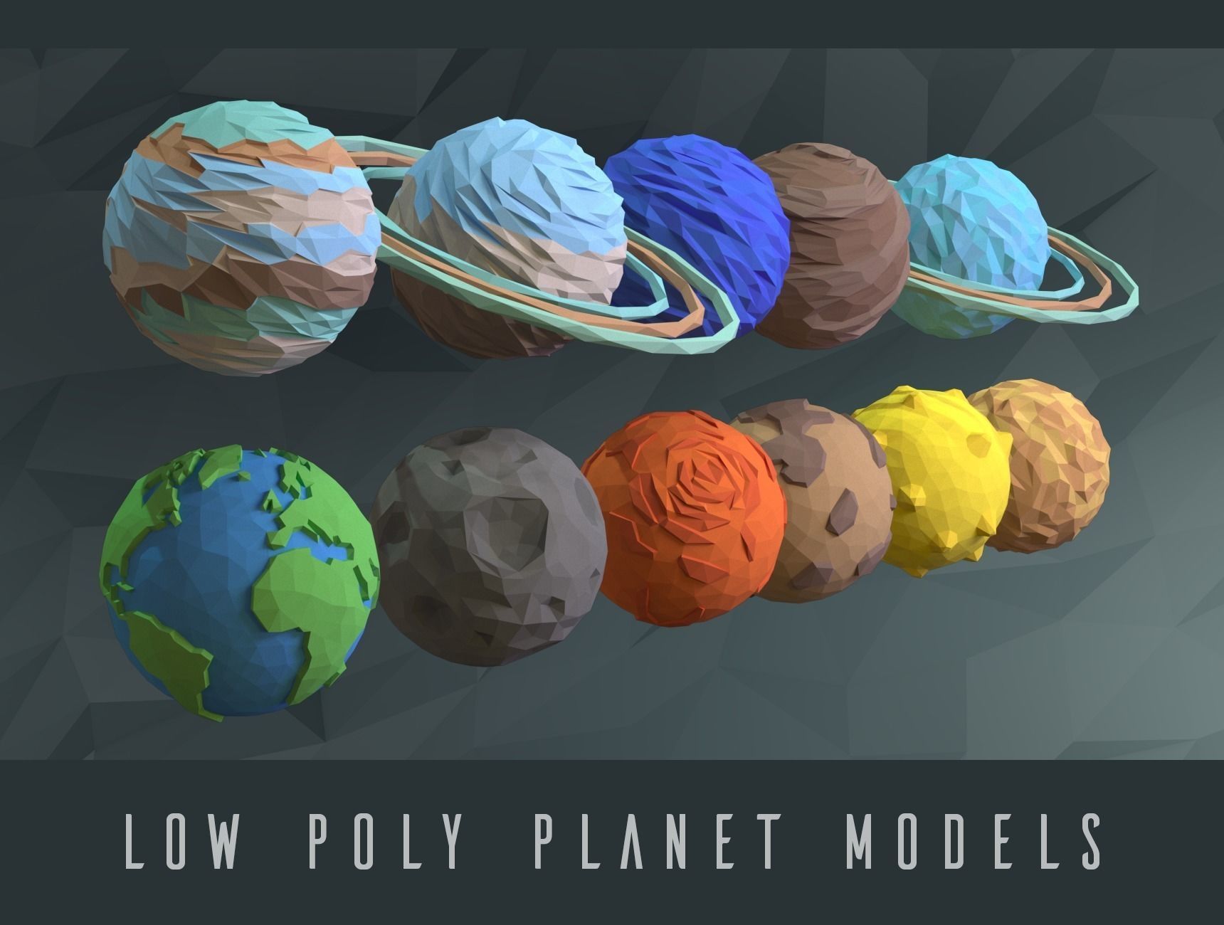 3D model Low poly planets VR / AR / low-poly | CGTrader