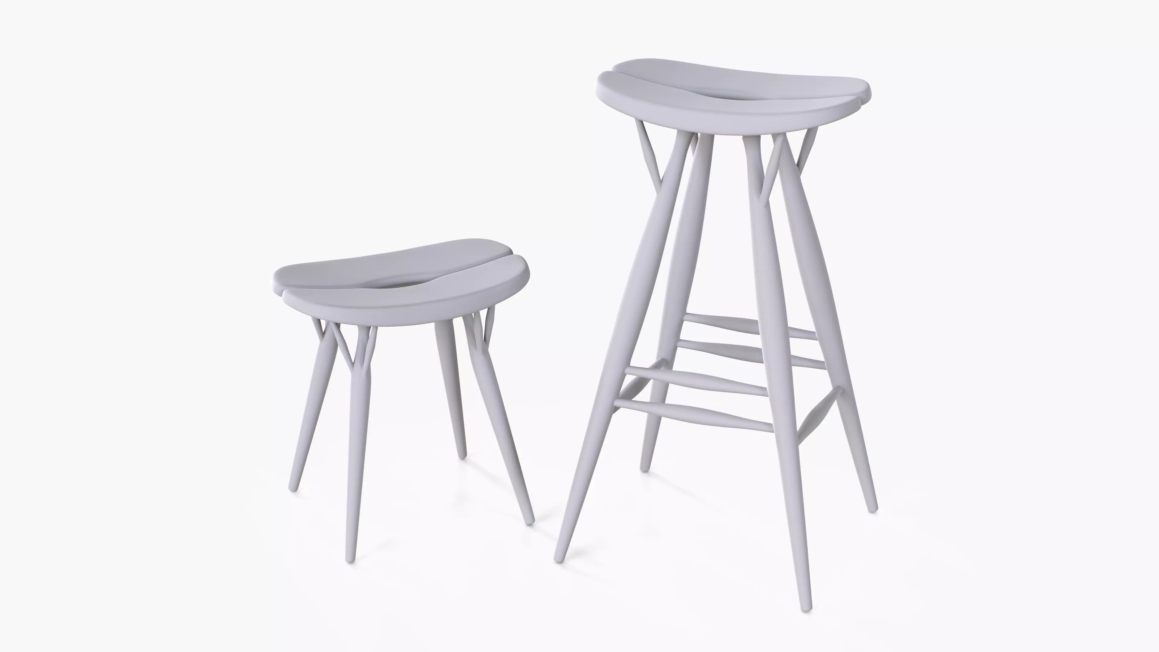 Artek Pirkka Stools Low-poly 3D model_9