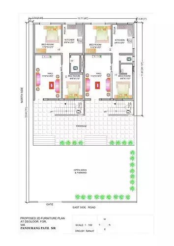 45x75 Feet House Plan  AutoCAD DWG Floor Plan