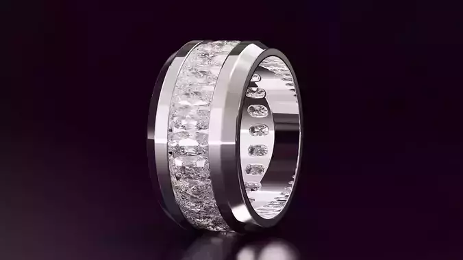 Channel Set Cushion Eternity Ring N09 288CT EU54 3D print model