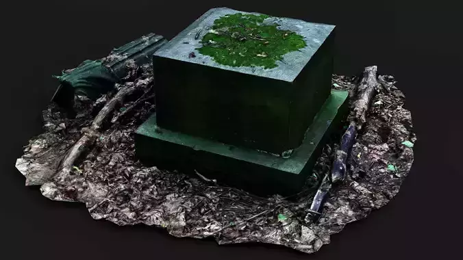 ancient ruins stone block monument debris PBR photogrammetry Low-poly 3D model