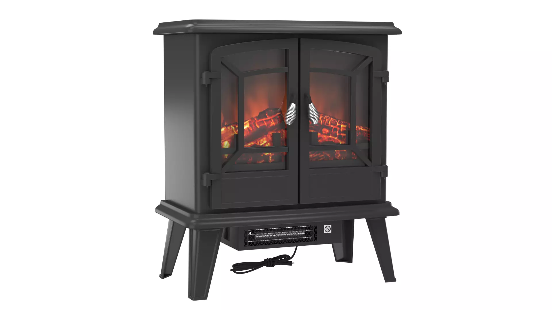 Vintage Electric Fireplace Stove 3D Model 3D model_7