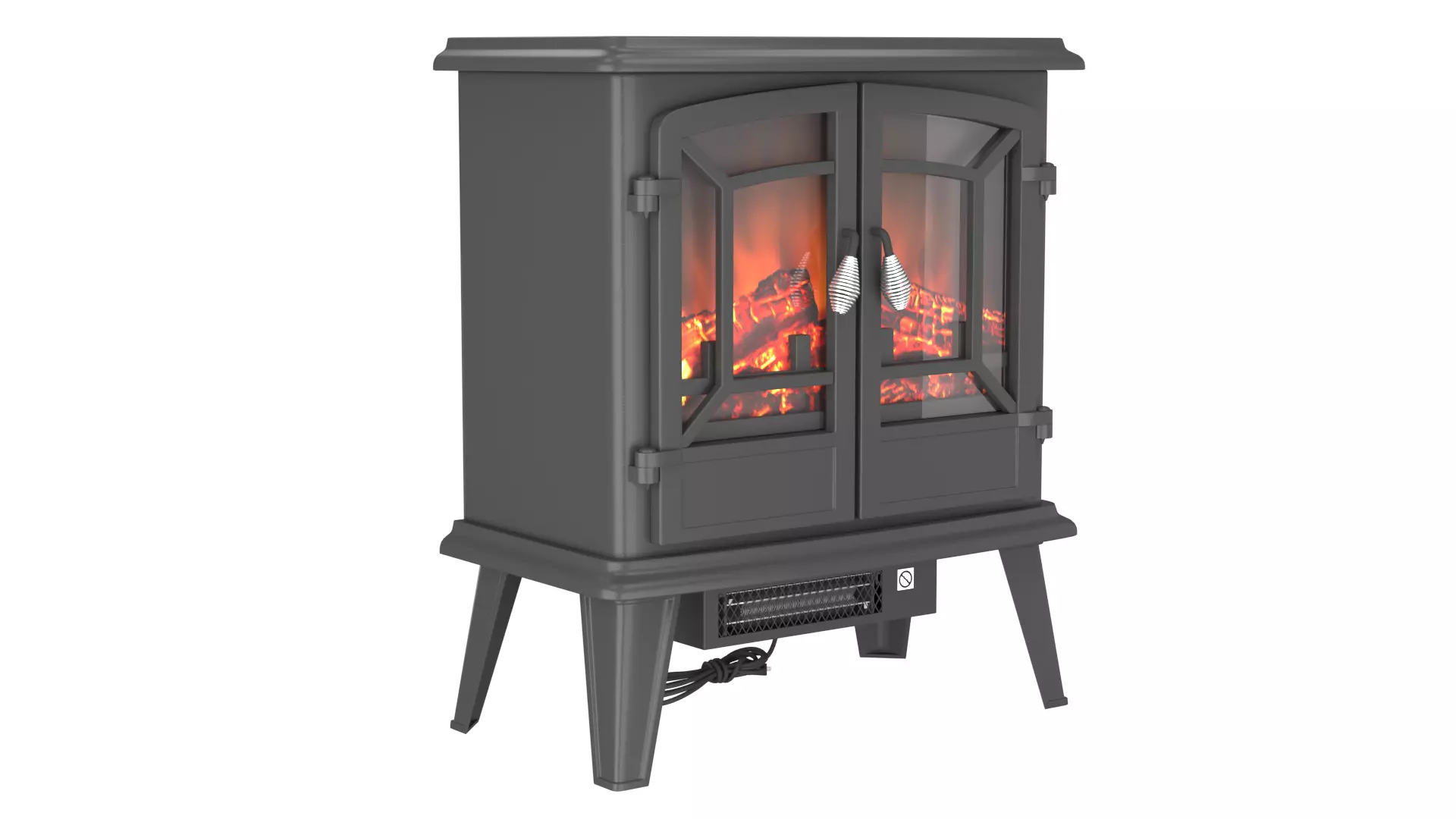 Vintage Electric Fireplace Stove 3D Model 3D model_6