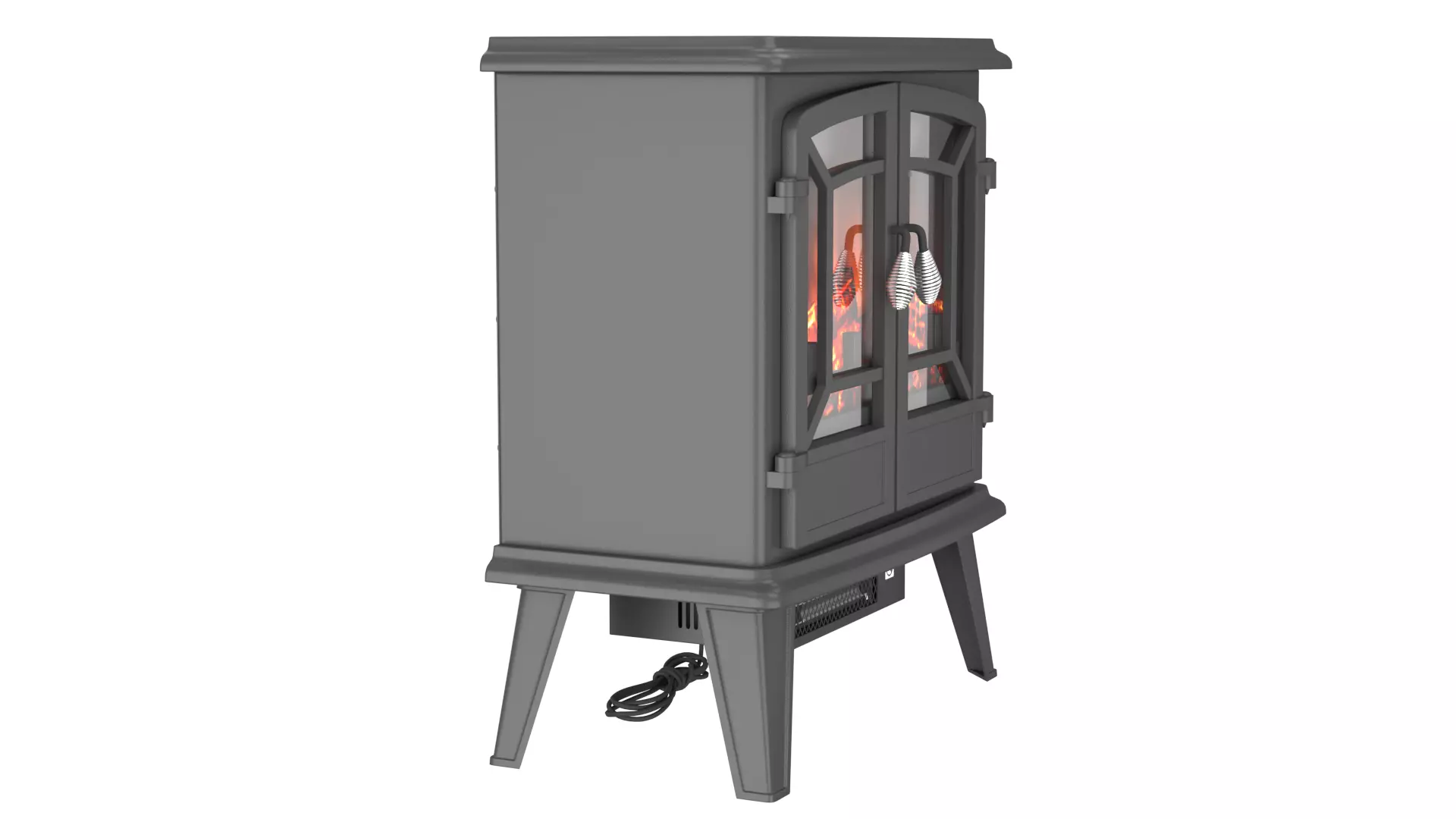 Vintage Electric Fireplace Stove 3D Model 3D model_5