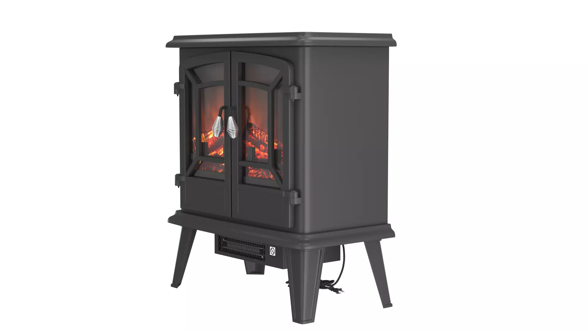 Vintage Electric Fireplace Stove 3D Model 3D model_10