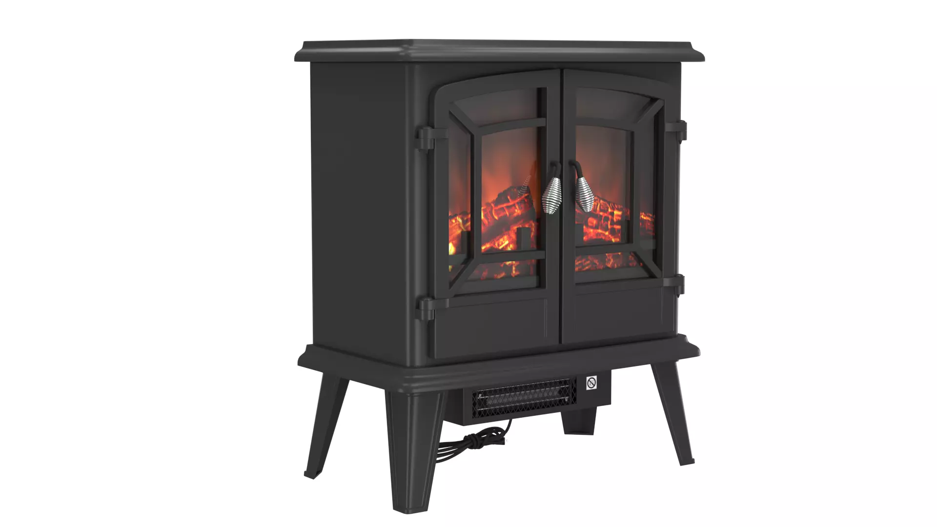 Vintage Electric Fireplace Stove 3D Model 3D model_0