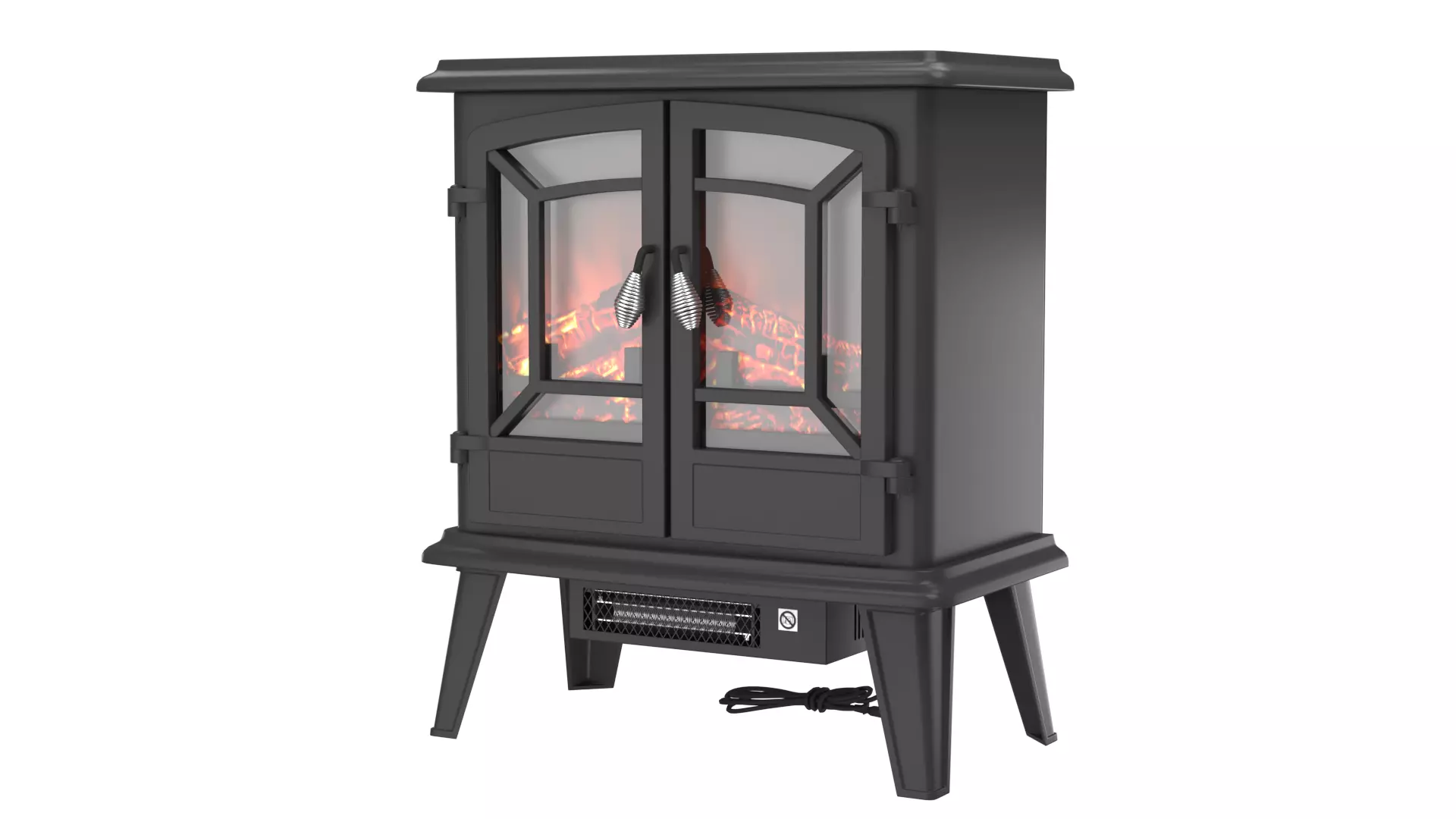 Vintage Electric Fireplace Stove 3D Model 3D model_9