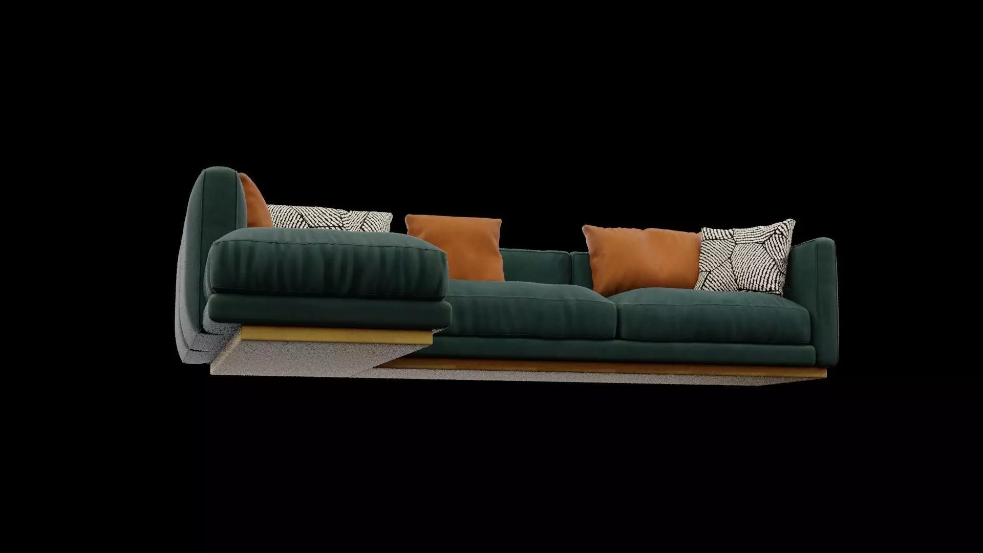 Dark Cyan Sofa Low-poly 3D model_5